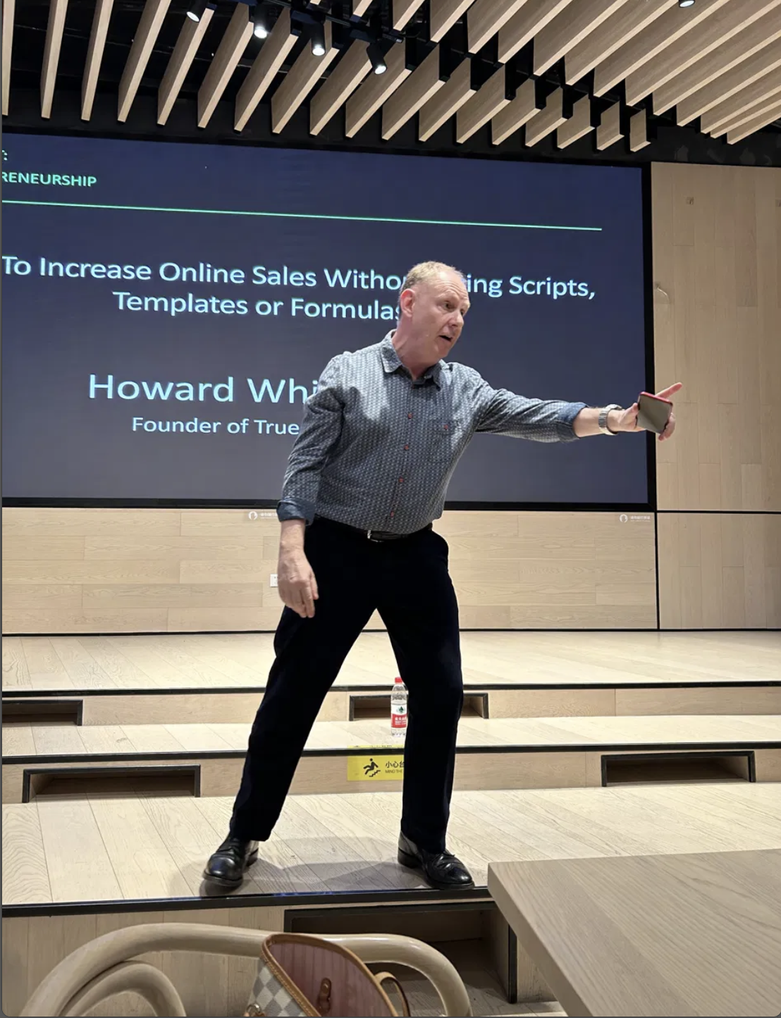 Howard Whiteson teaching on stage in China
