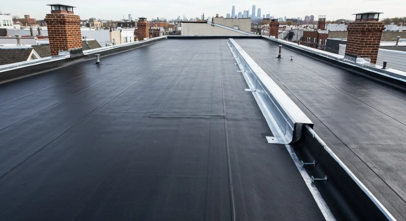 Flat roof repair on Mayfair rowhouse