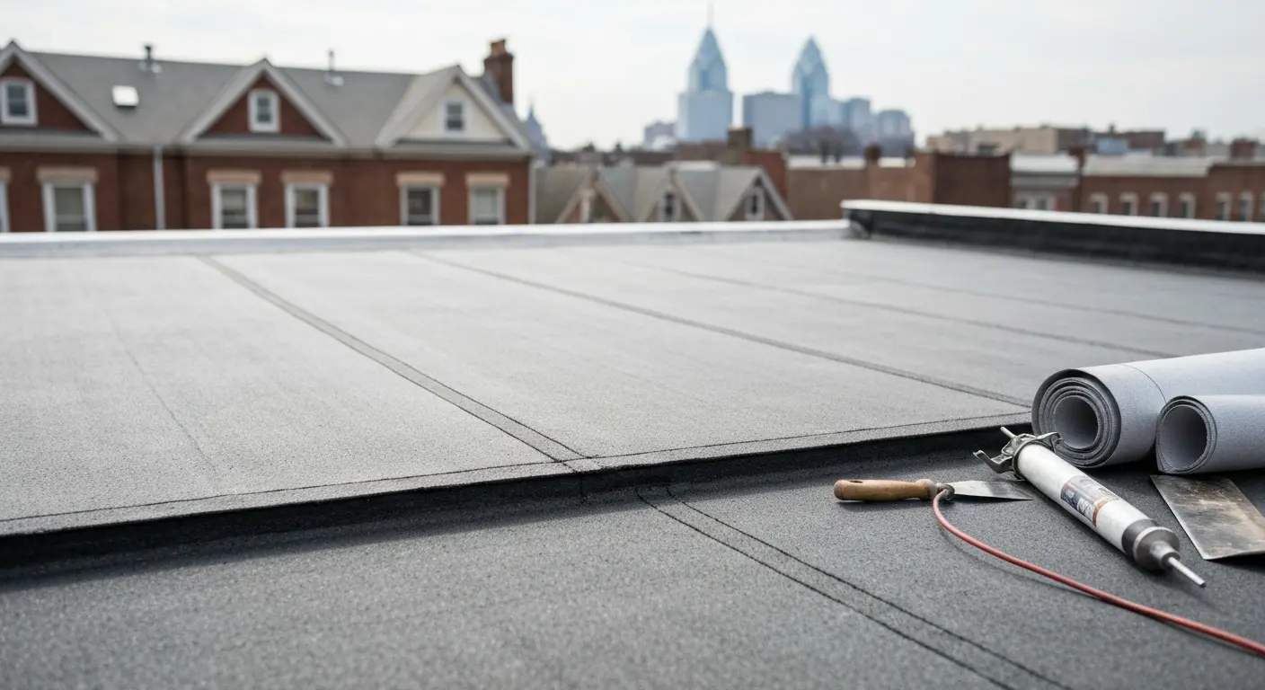 Flat roof repair work