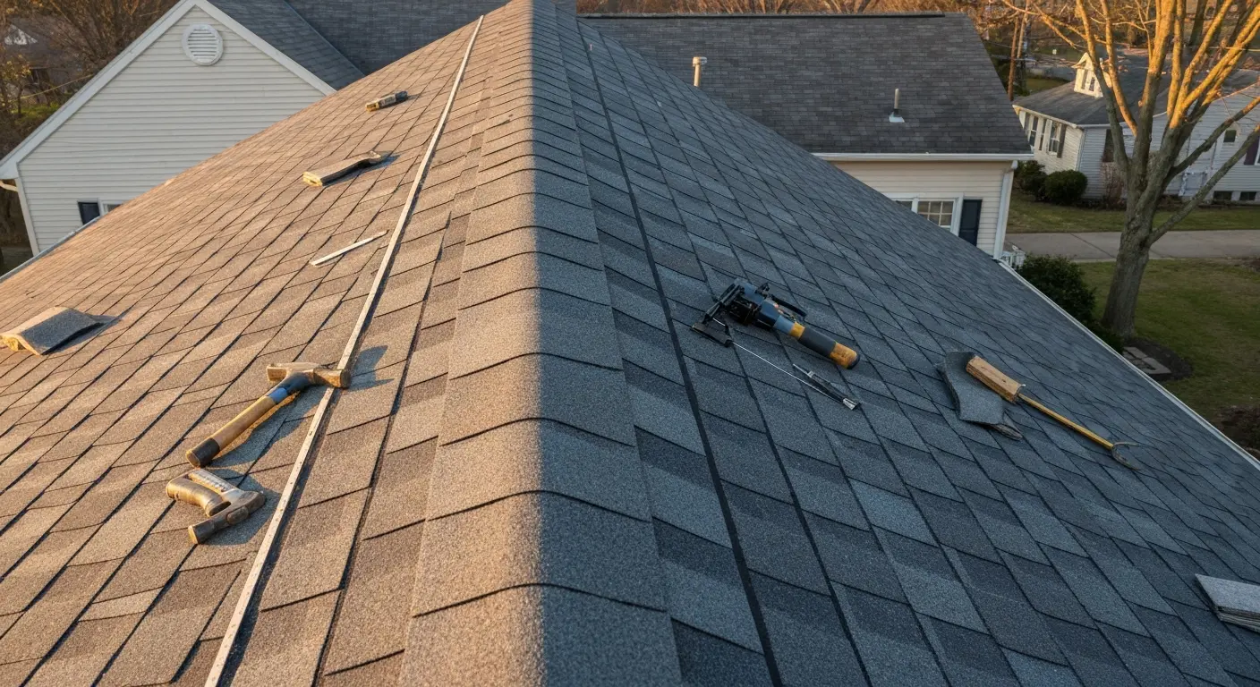 Shingle roof work