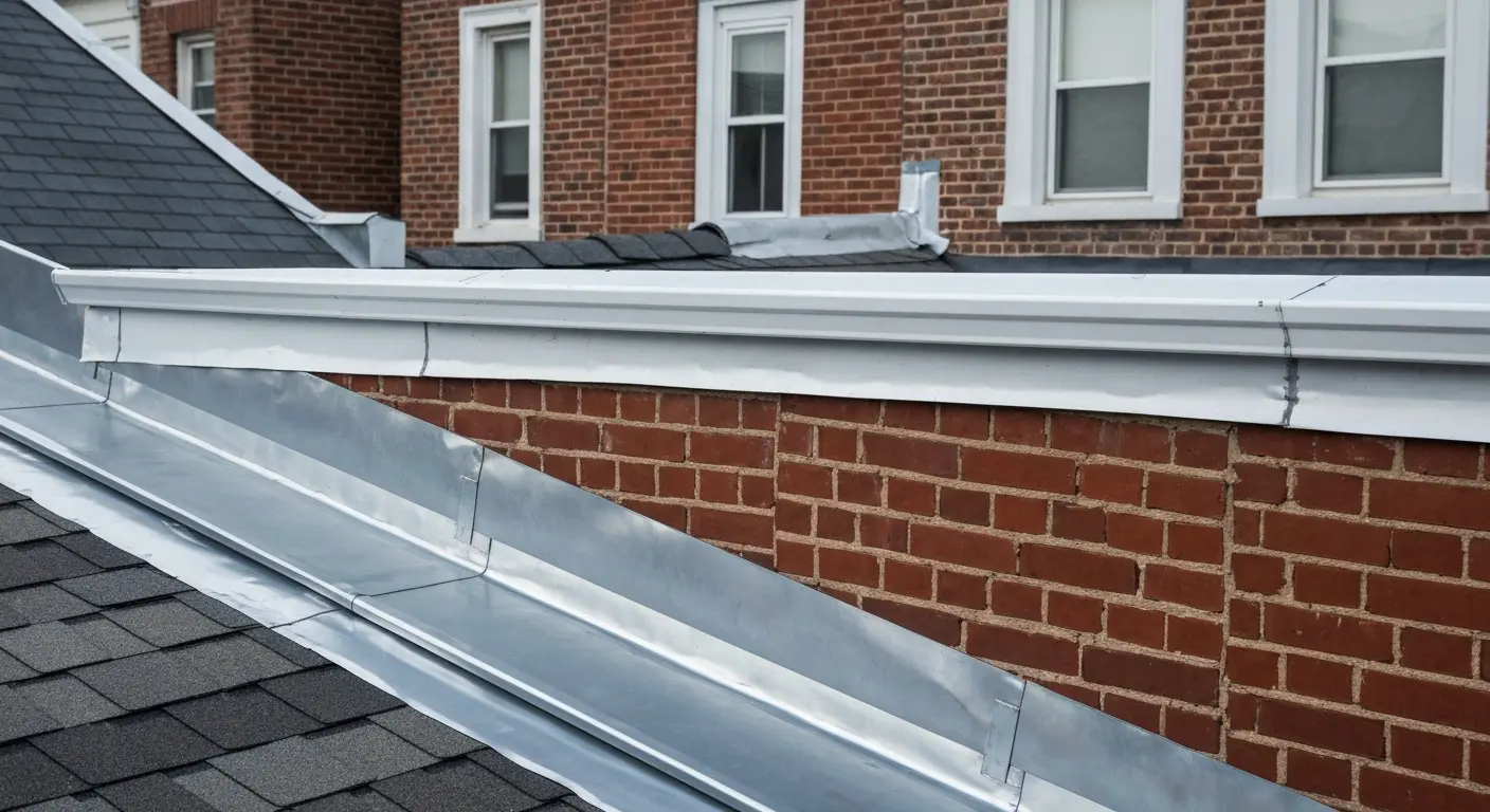 Mayfair rowhome party wall roofing detail