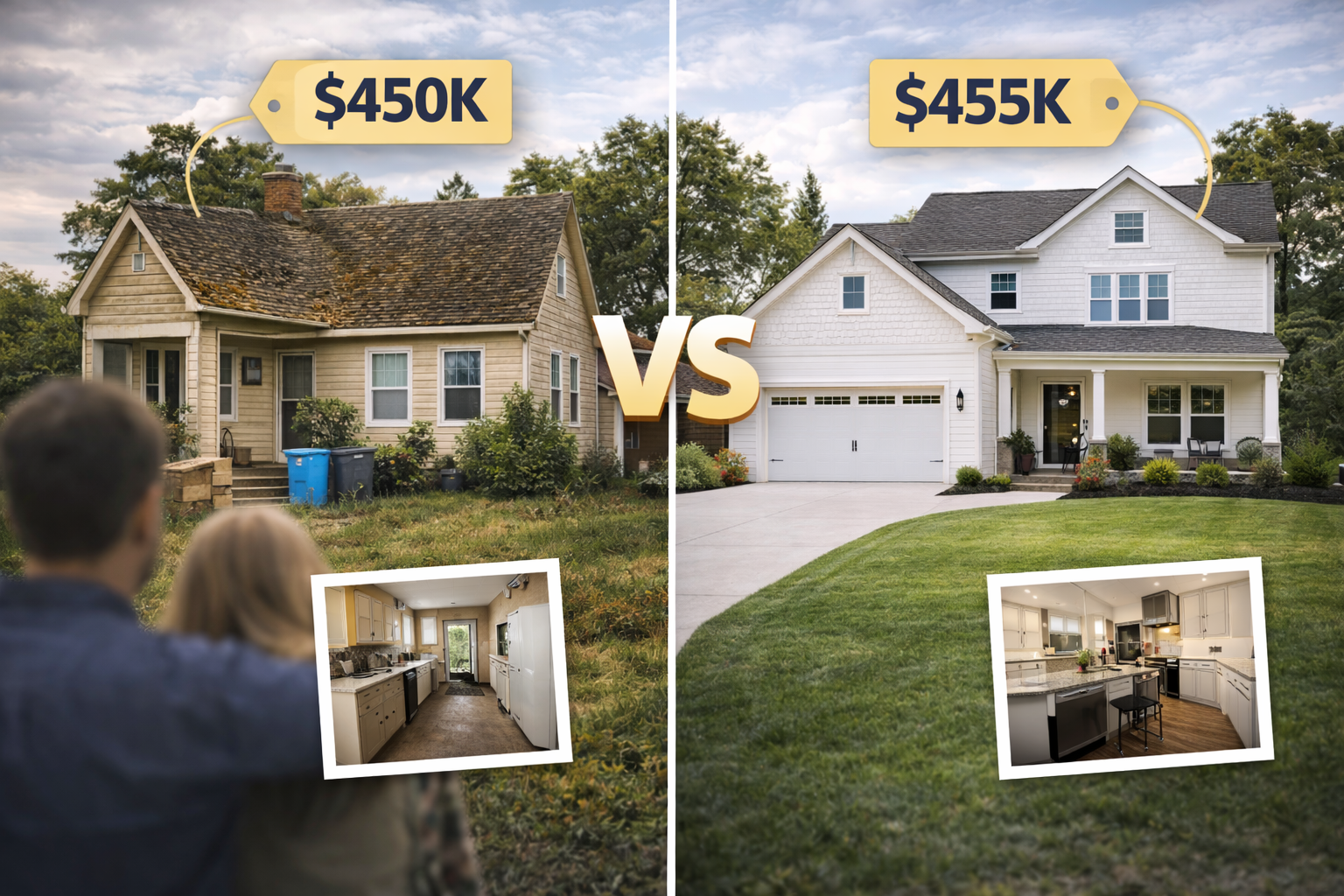 Home comparison: outdated vs updated