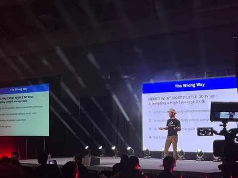 Chance Welton speaking on stage