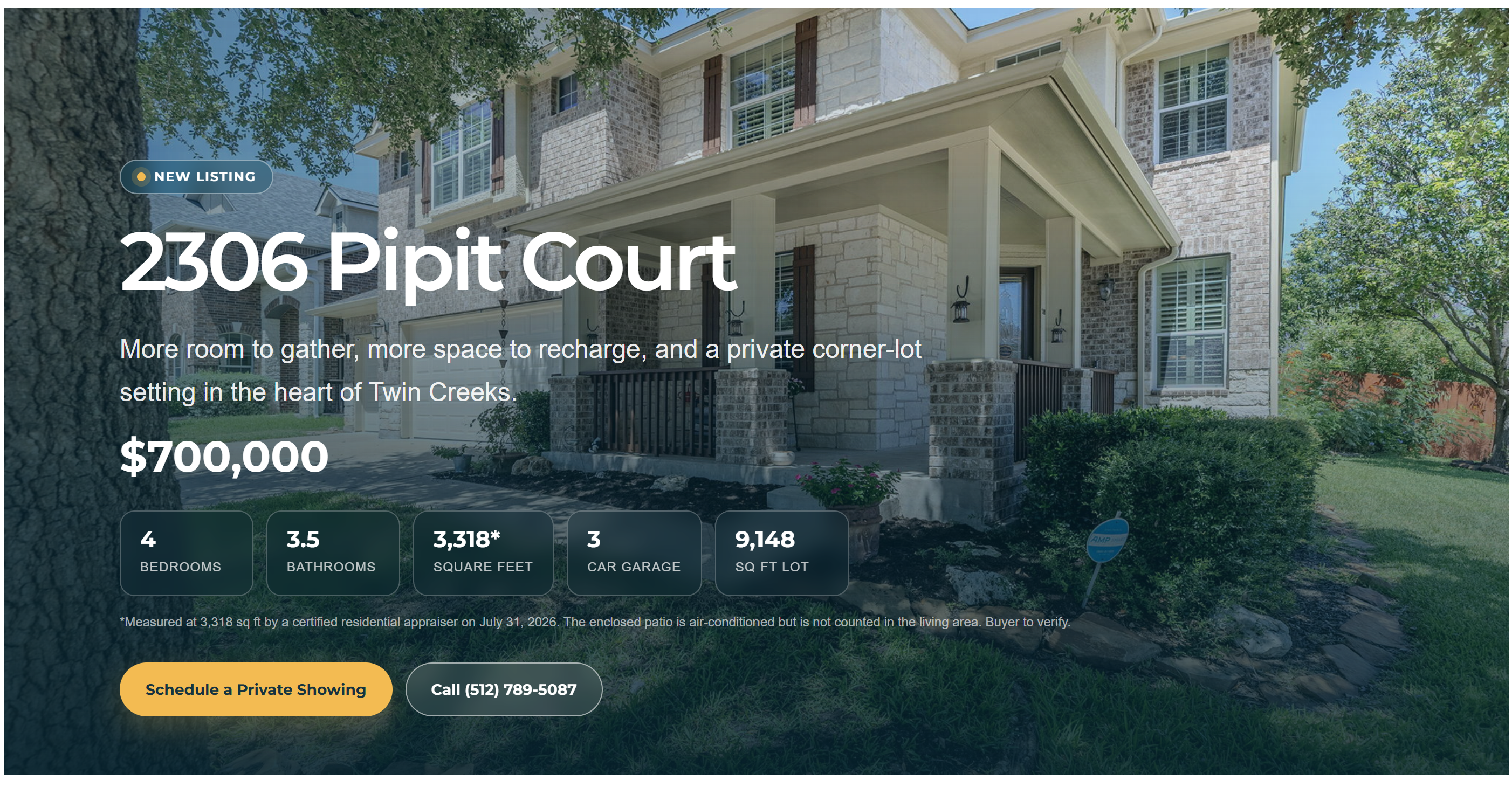 Custom property marketing website created by Blessed Life Group