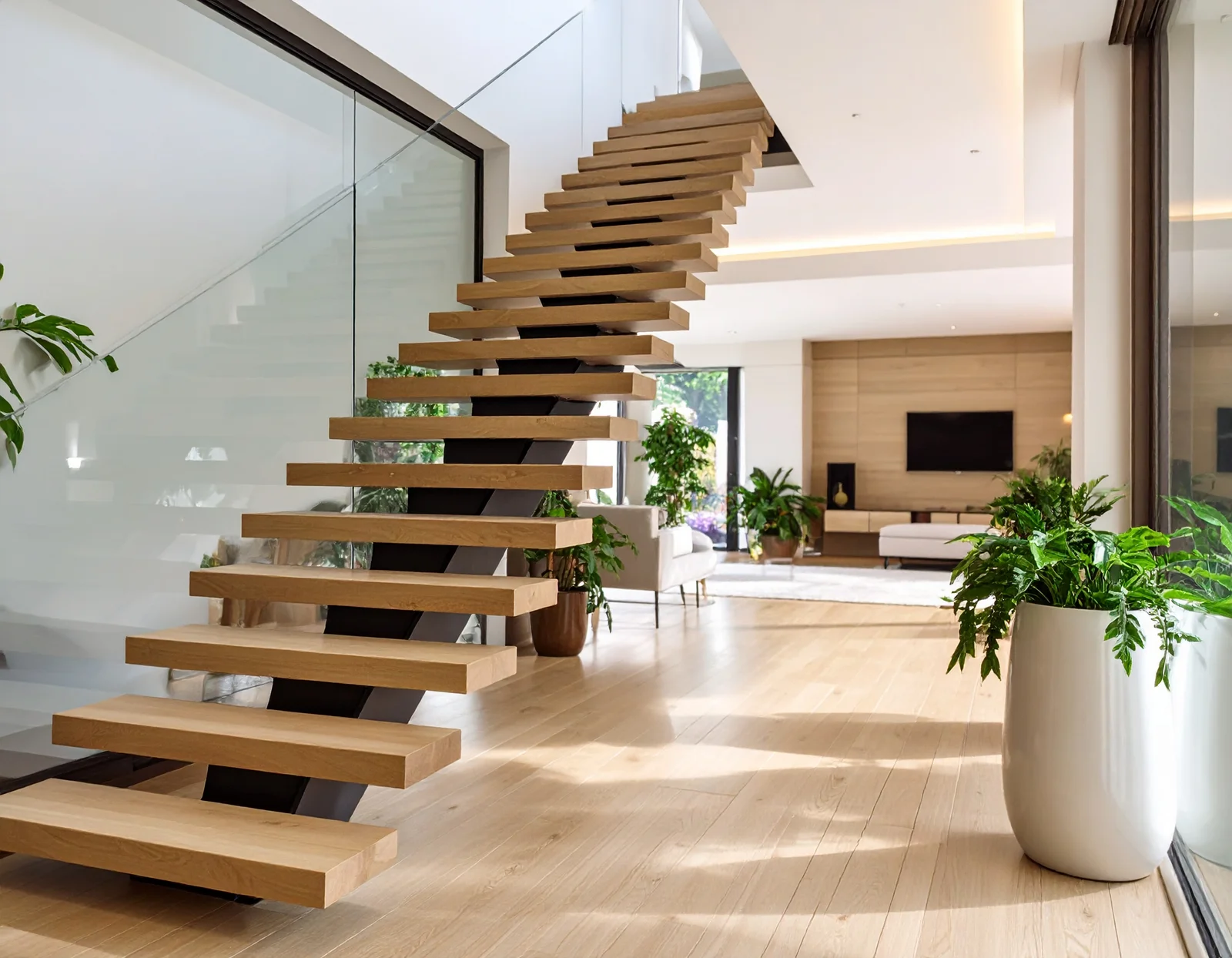 Luxury floating staircase interior