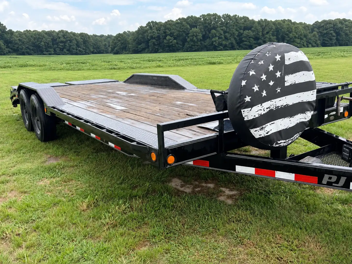 Car hauler trailer rental with winch in Moore County, NC