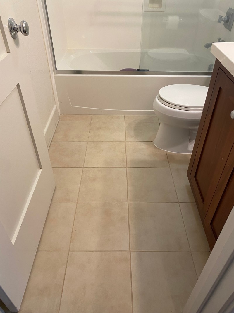 Bathroom tile and grout after professional cleaning in South Bay CA