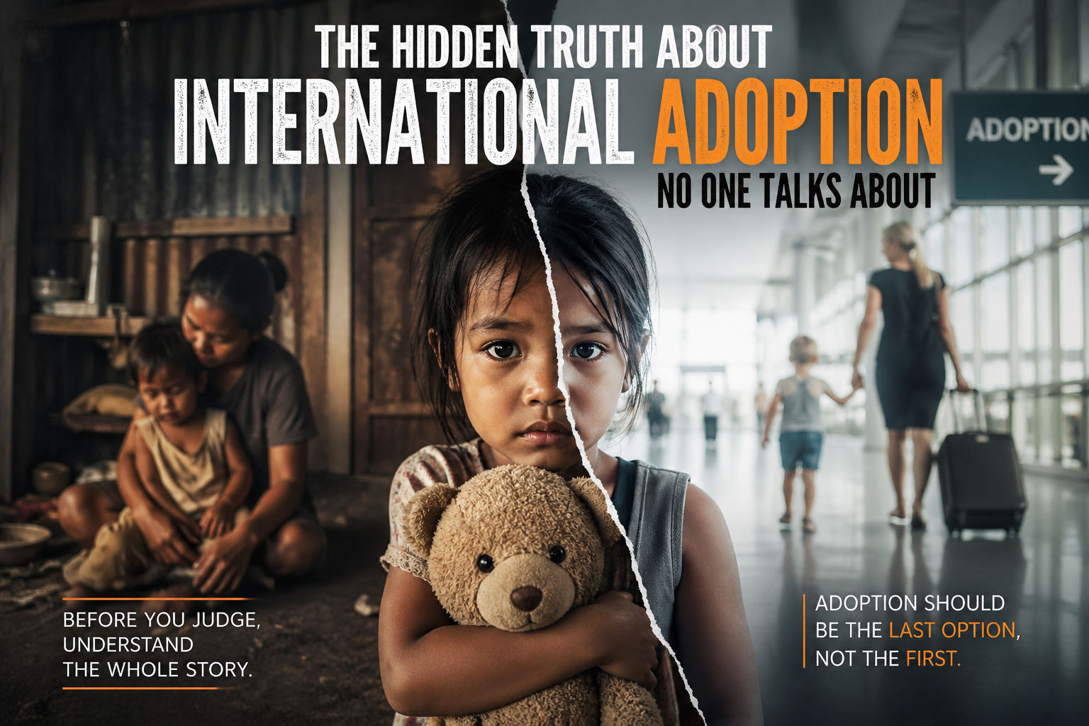 International adoption reality showing child between birth family and adoption system International adoption reality showing child between birth family and adoption system