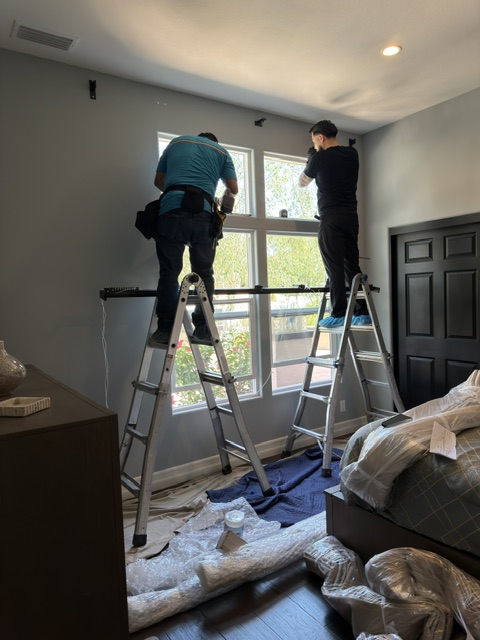 Professional custom drapery installation in Camarillo CA by Window Treatments by Grace
