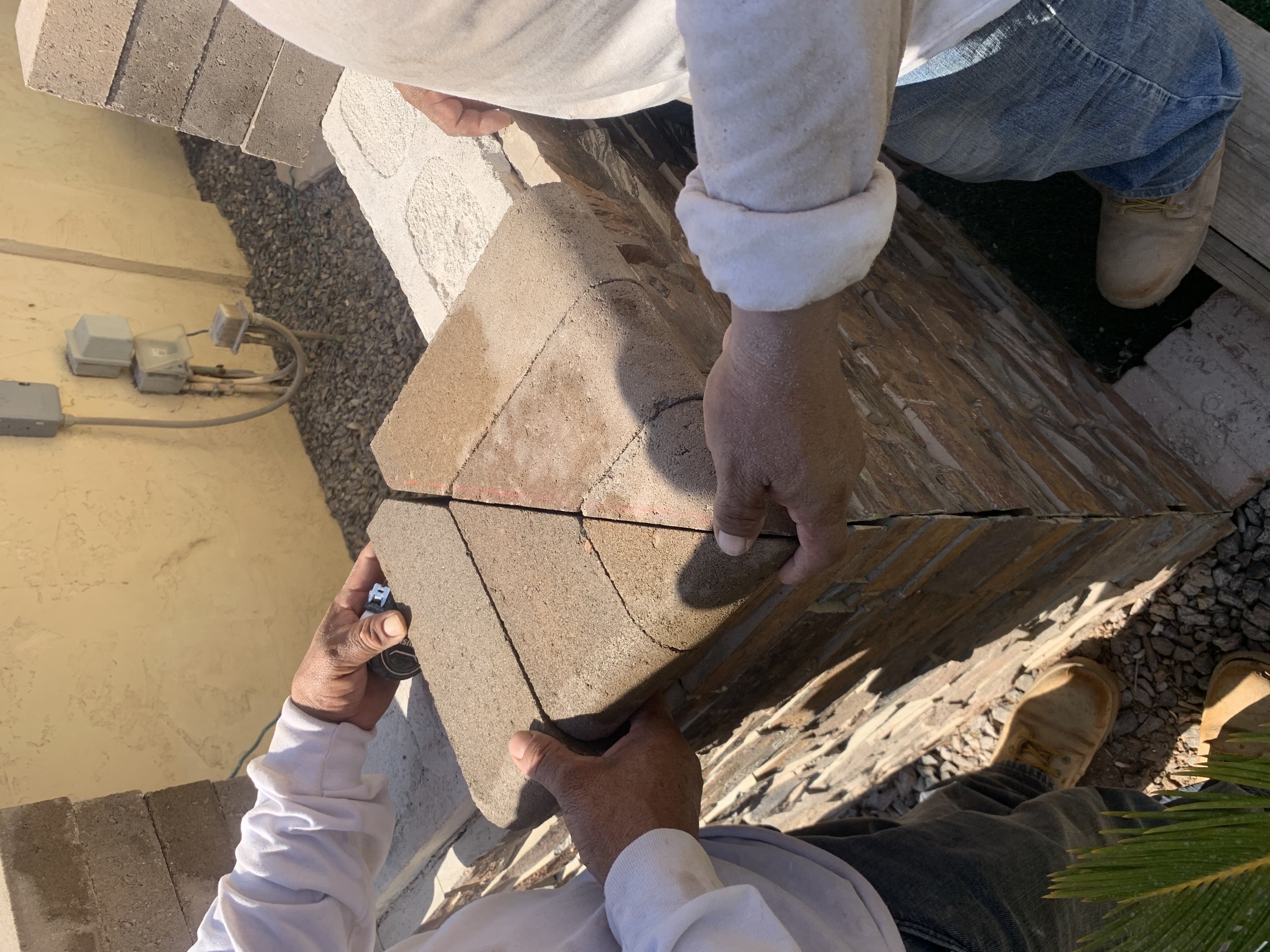 Shadetree construction crew building hardscape foundation East Valley Arizona