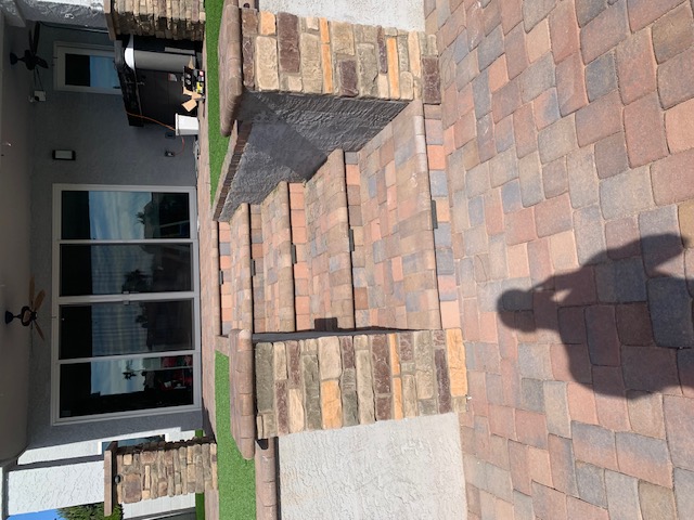 Wide paver driveway and hardscape East Valley