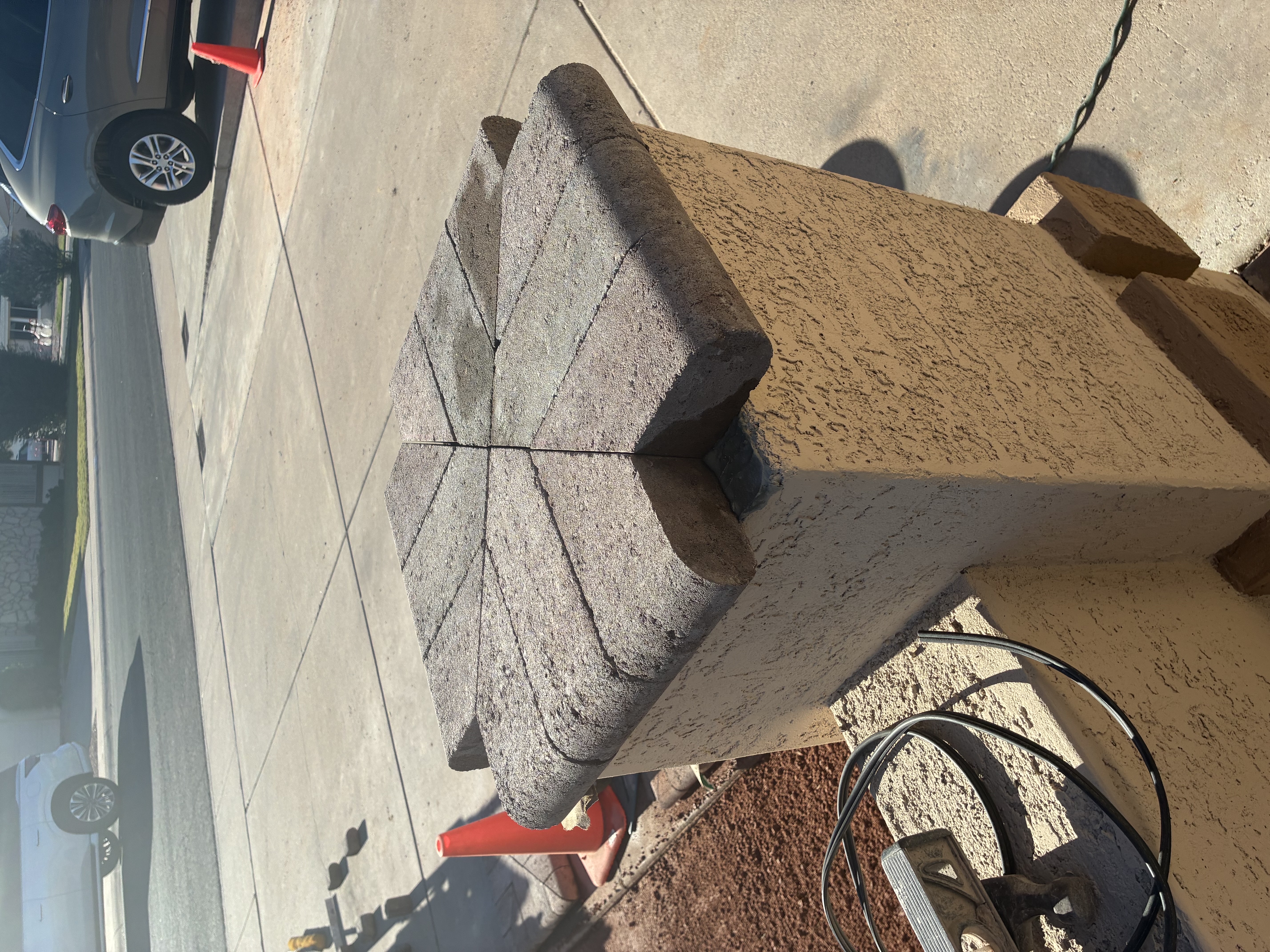 Custom stone steps and landing East Valley Arizona