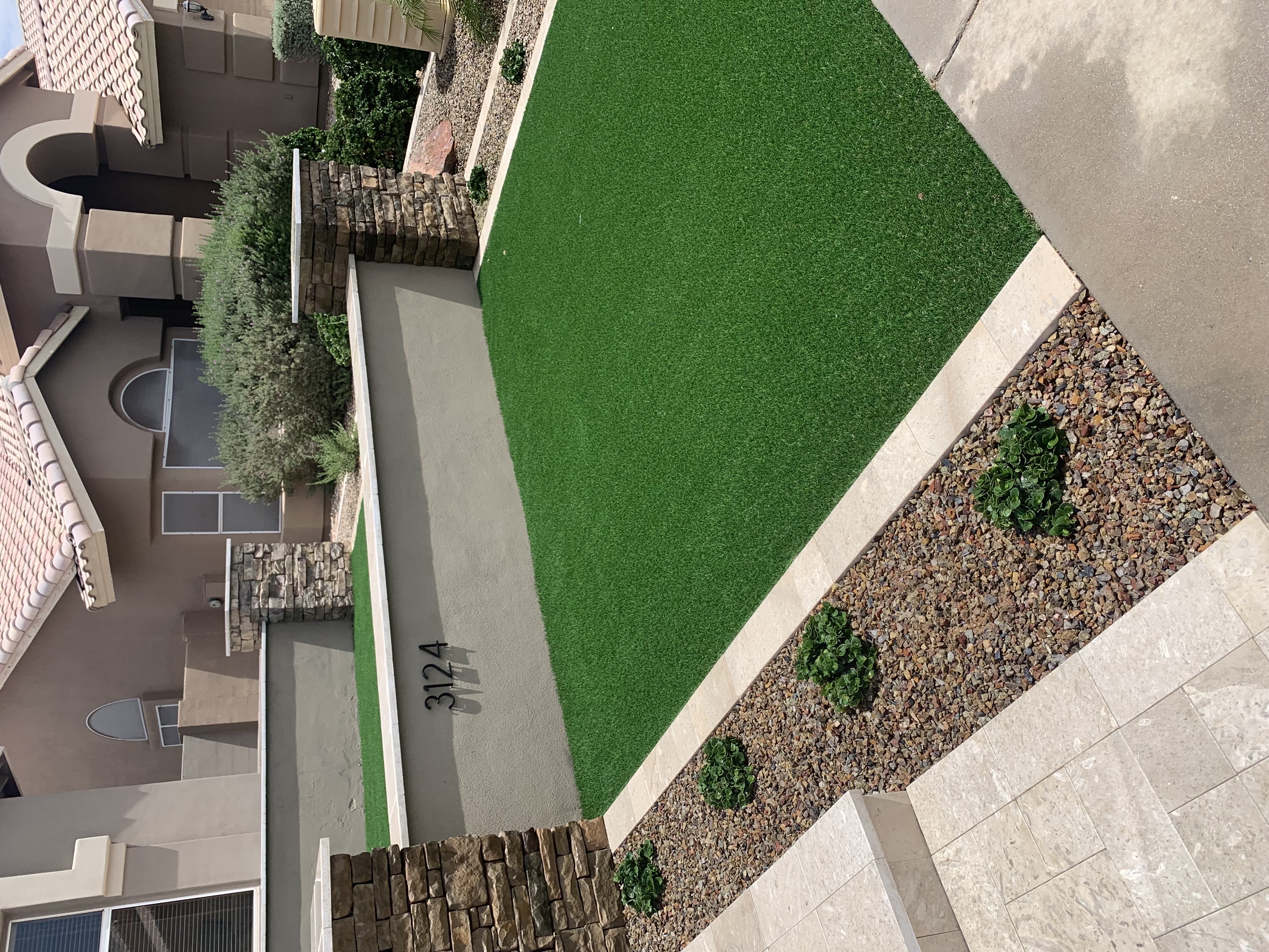 Evening turf and pathway lighting