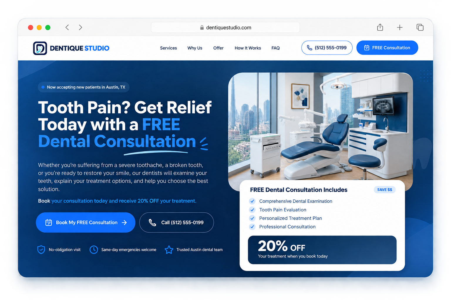 Dentique Studio — Booking Funnel