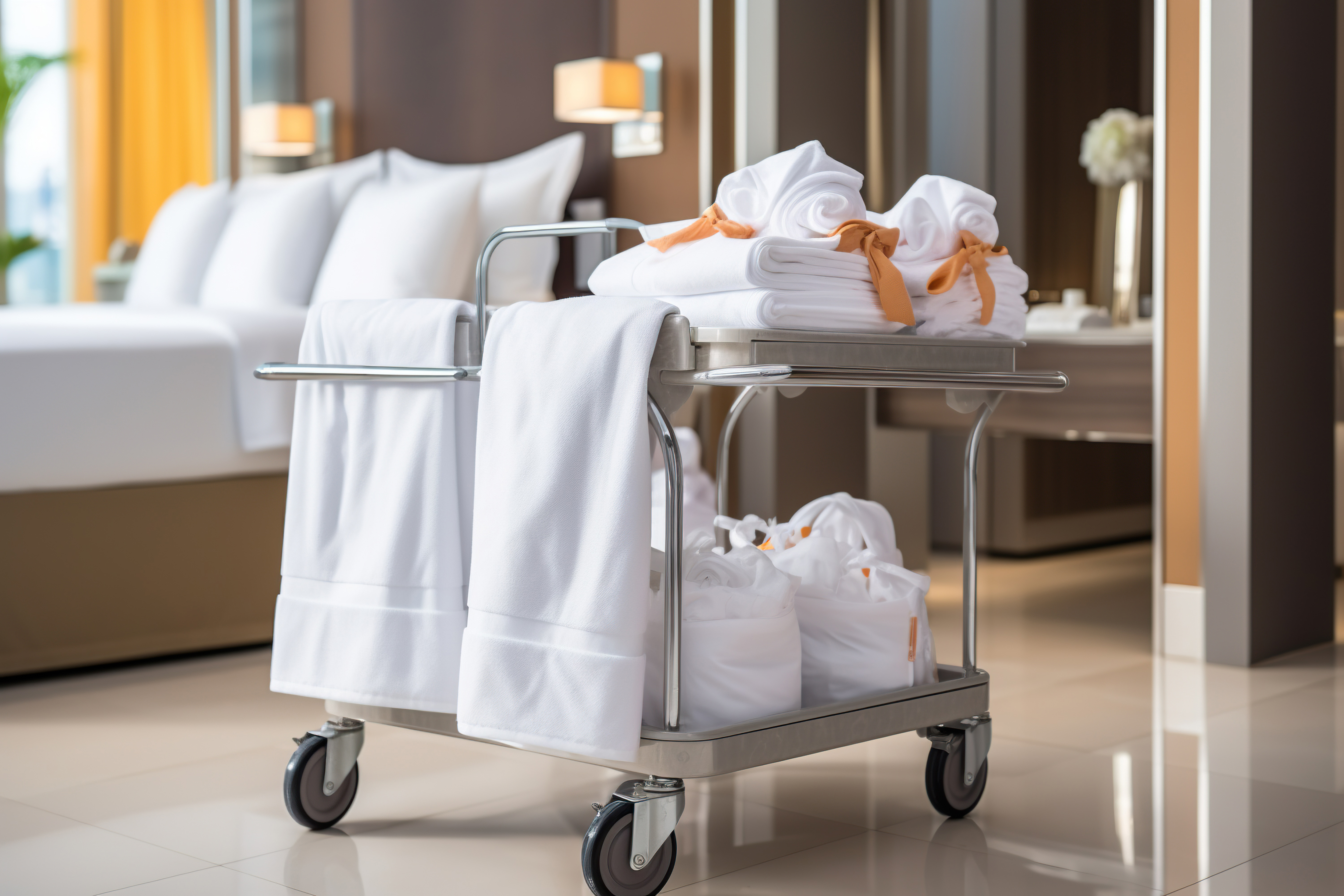 Luxury rolled towels bathroom presentations