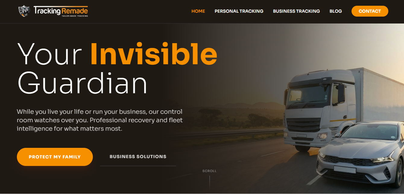 Tracking remade Website Homepage