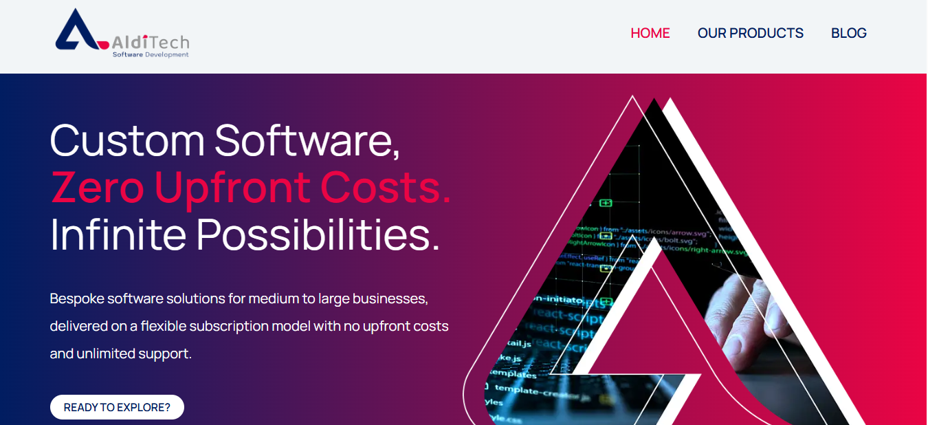 Alditech Website Homepage