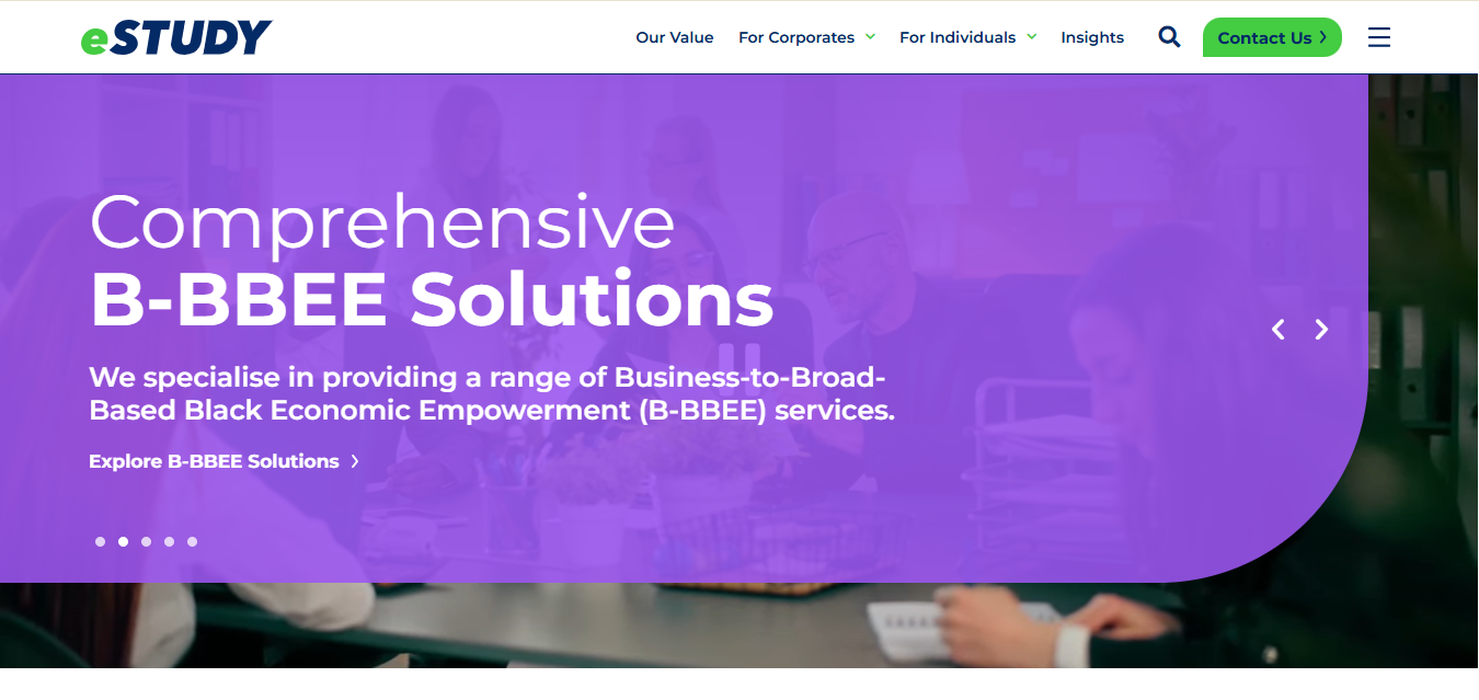 eSTUDY Website Homepage