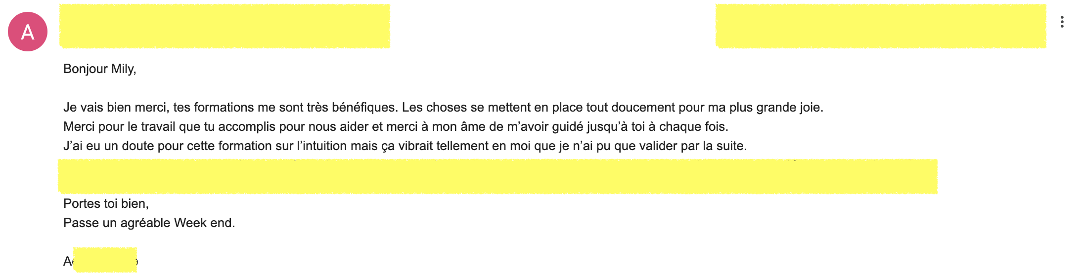 Témoignage sur une formation de Mily Robin