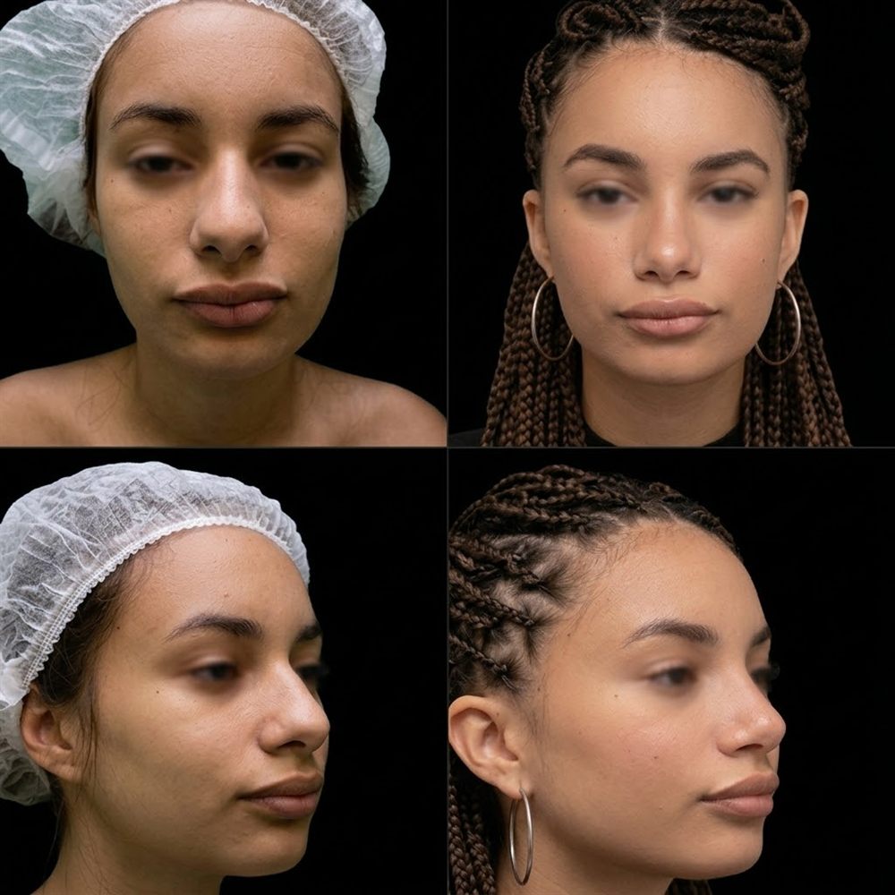 Antes y después de rinoplastia, caso 2