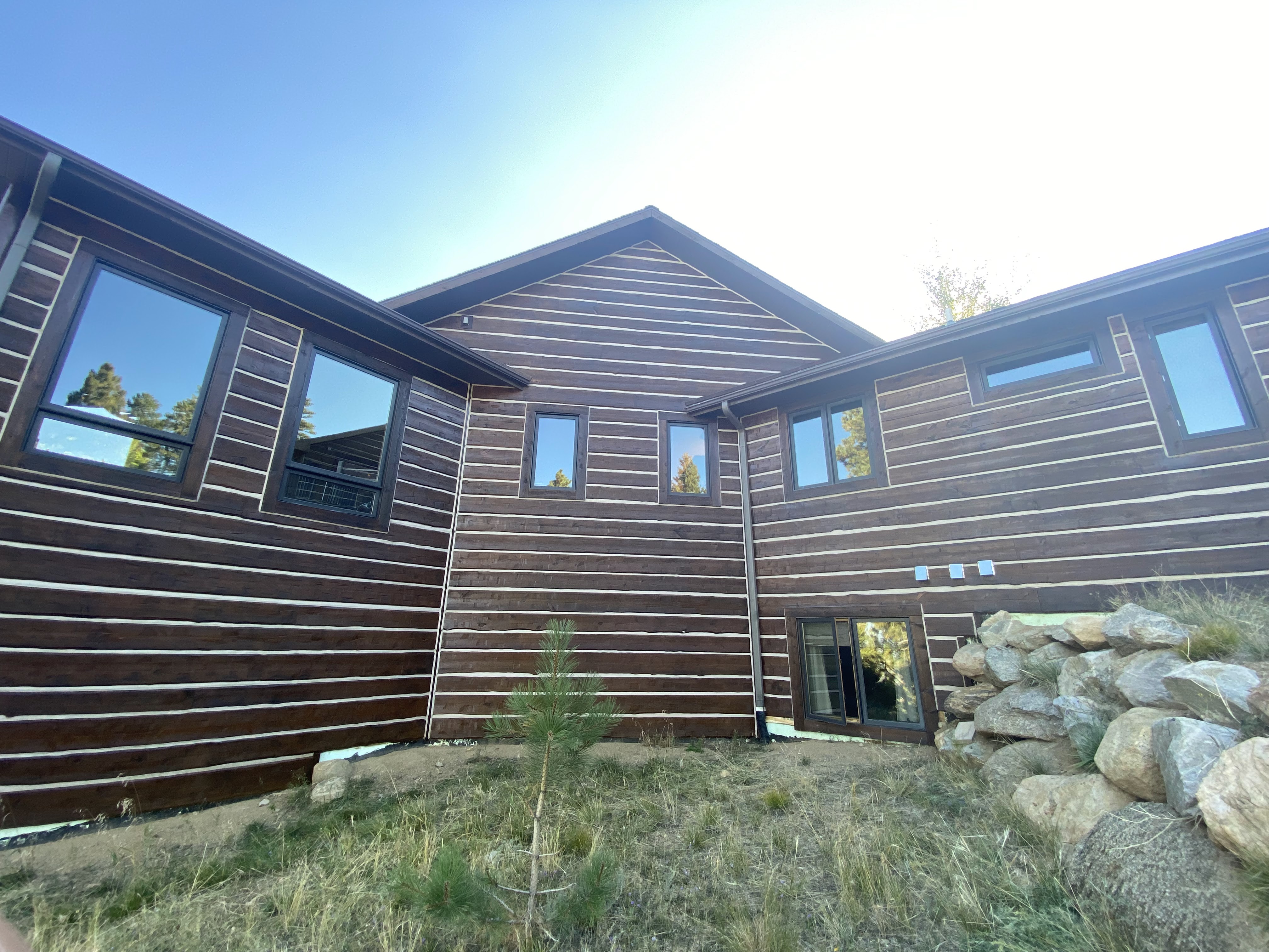 Log Home Chinking project by Mountain Man Painting in Colorado