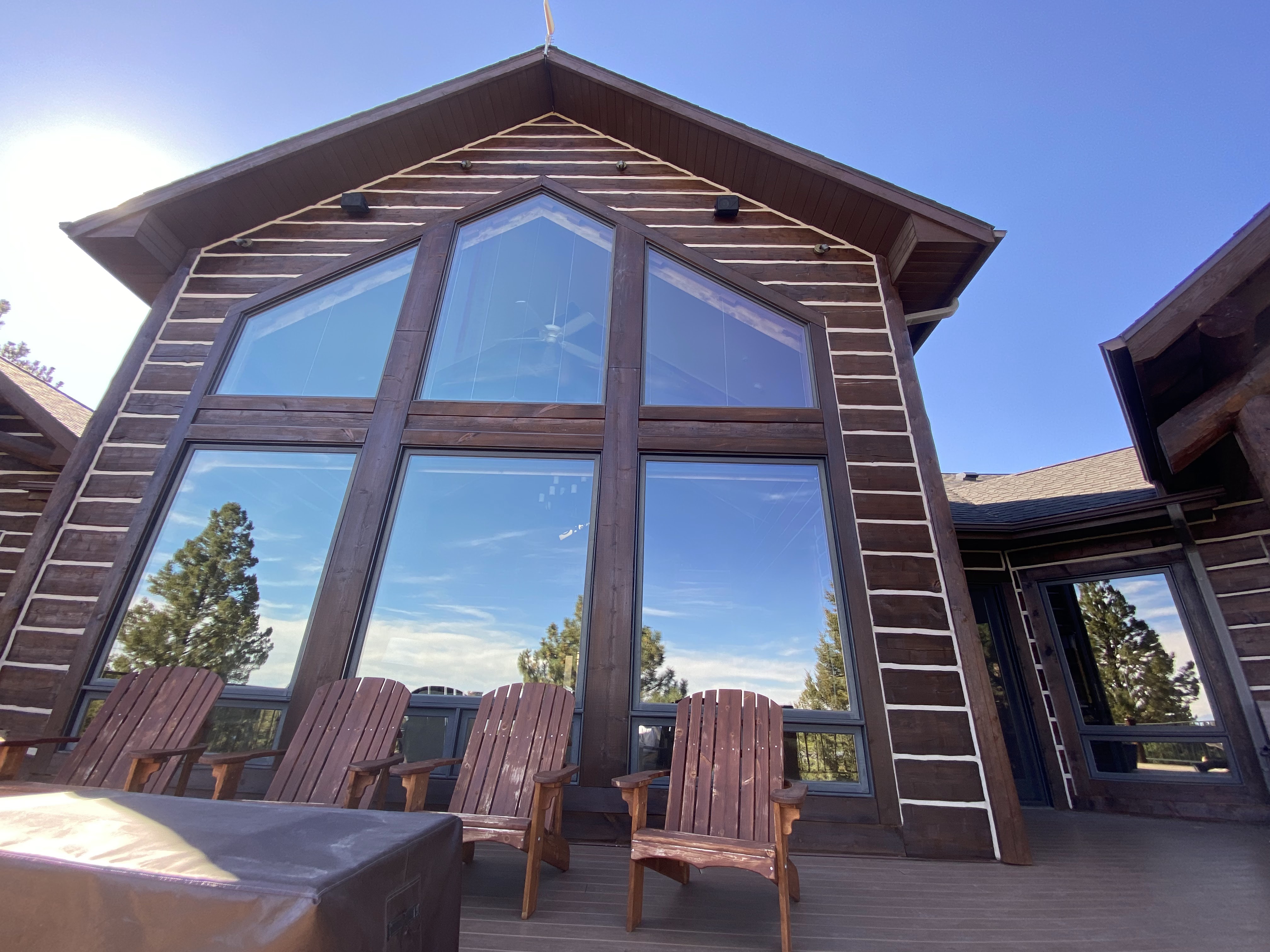Log Home Chinking project by Mountain Man Painting in Colorado