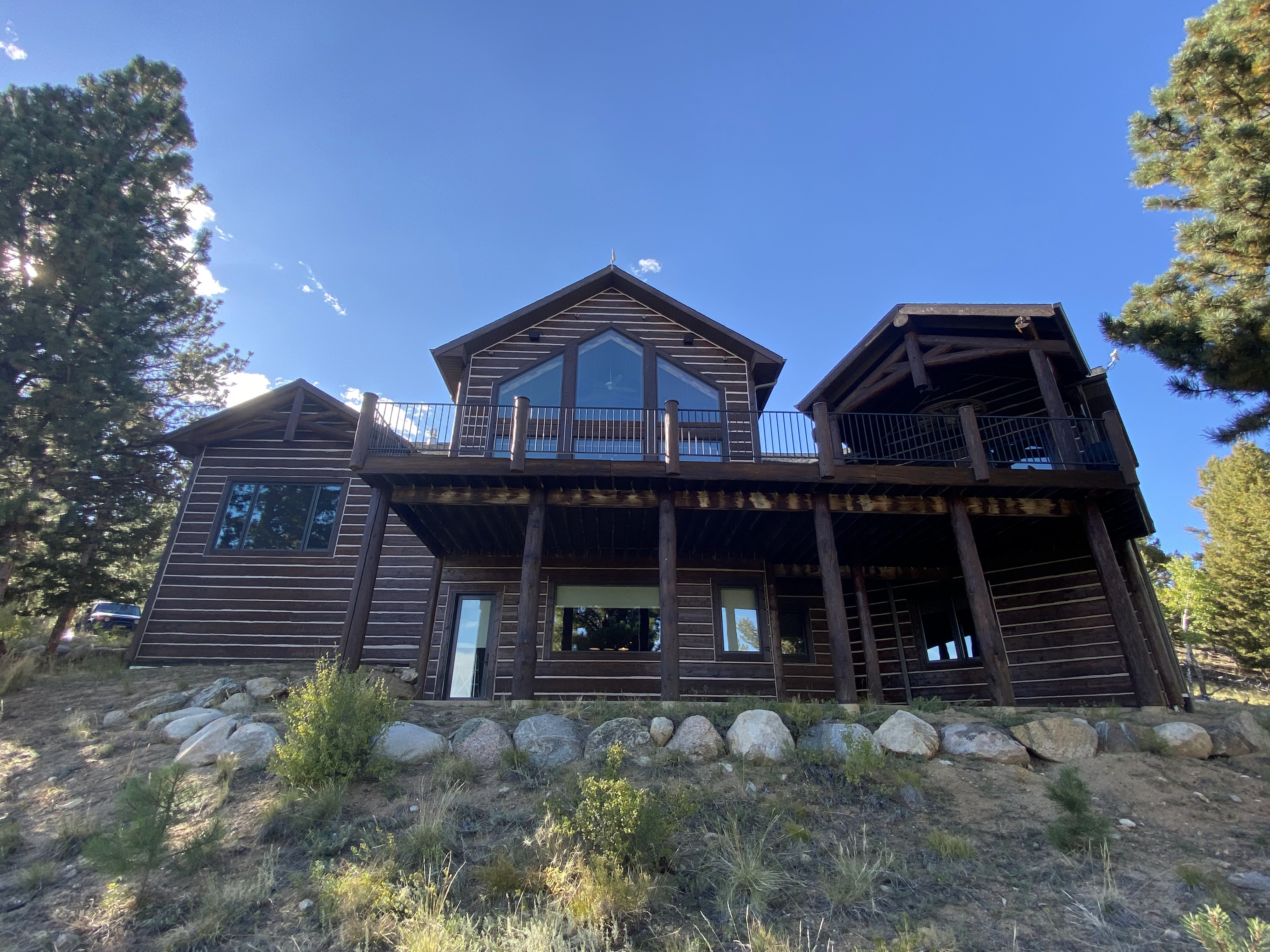 Log Home Staining & Restoration project by Mountain Man Painting in Colorado