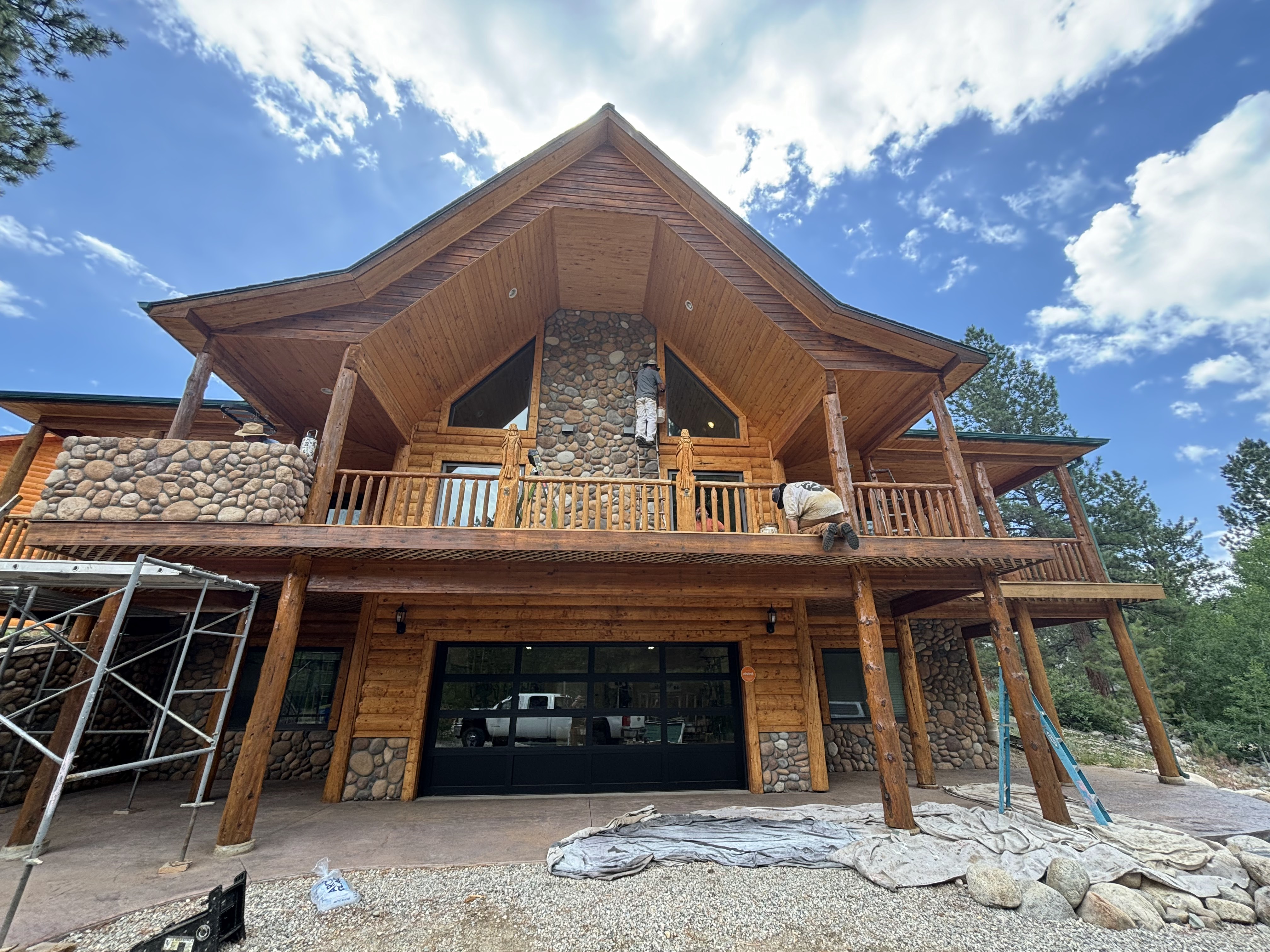 Log Home Staining & Restoration project by Mountain Man Painting in Colorado