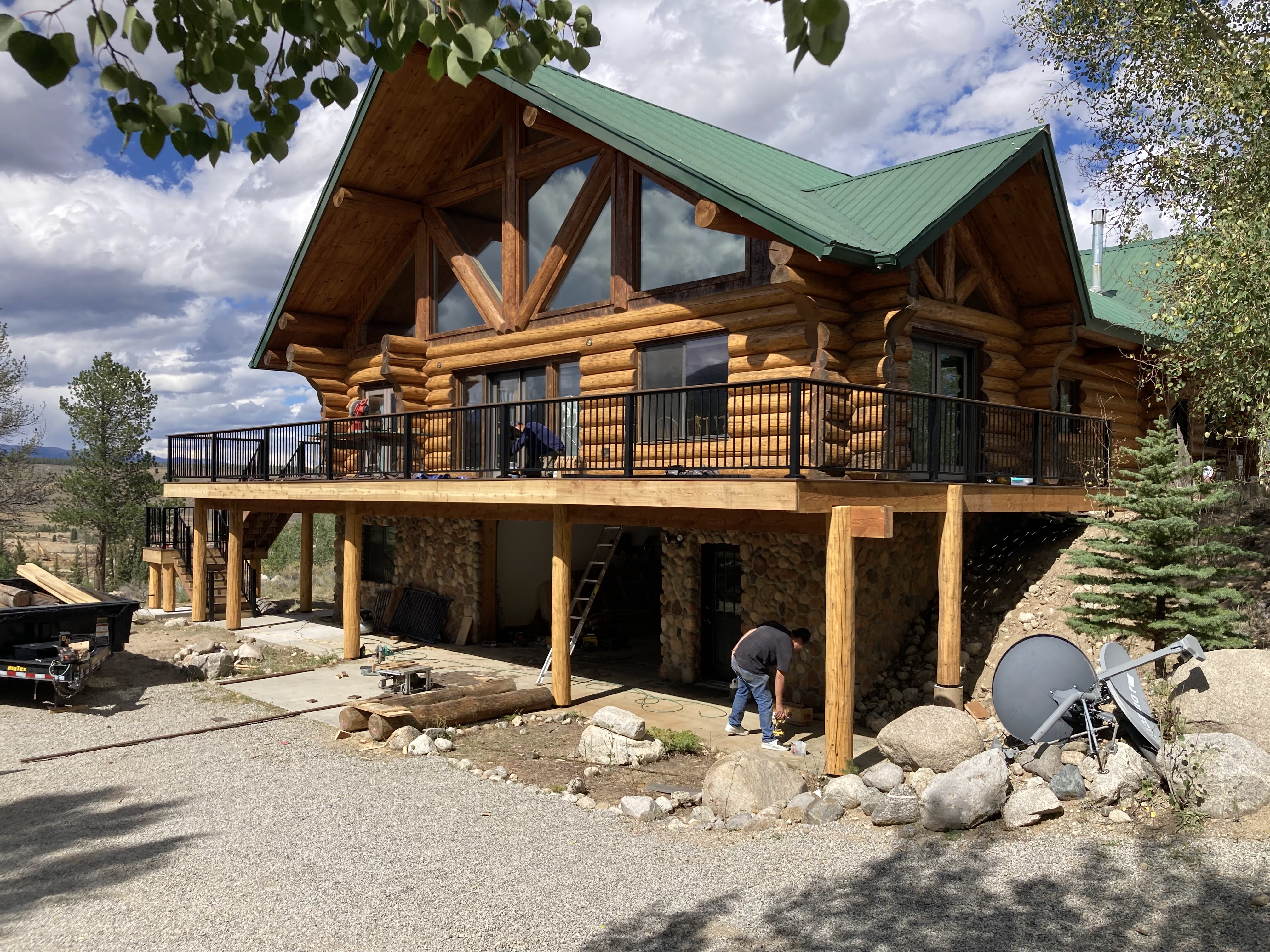 Log Home Staining & Restoration project by Mountain Man Painting in Colorado