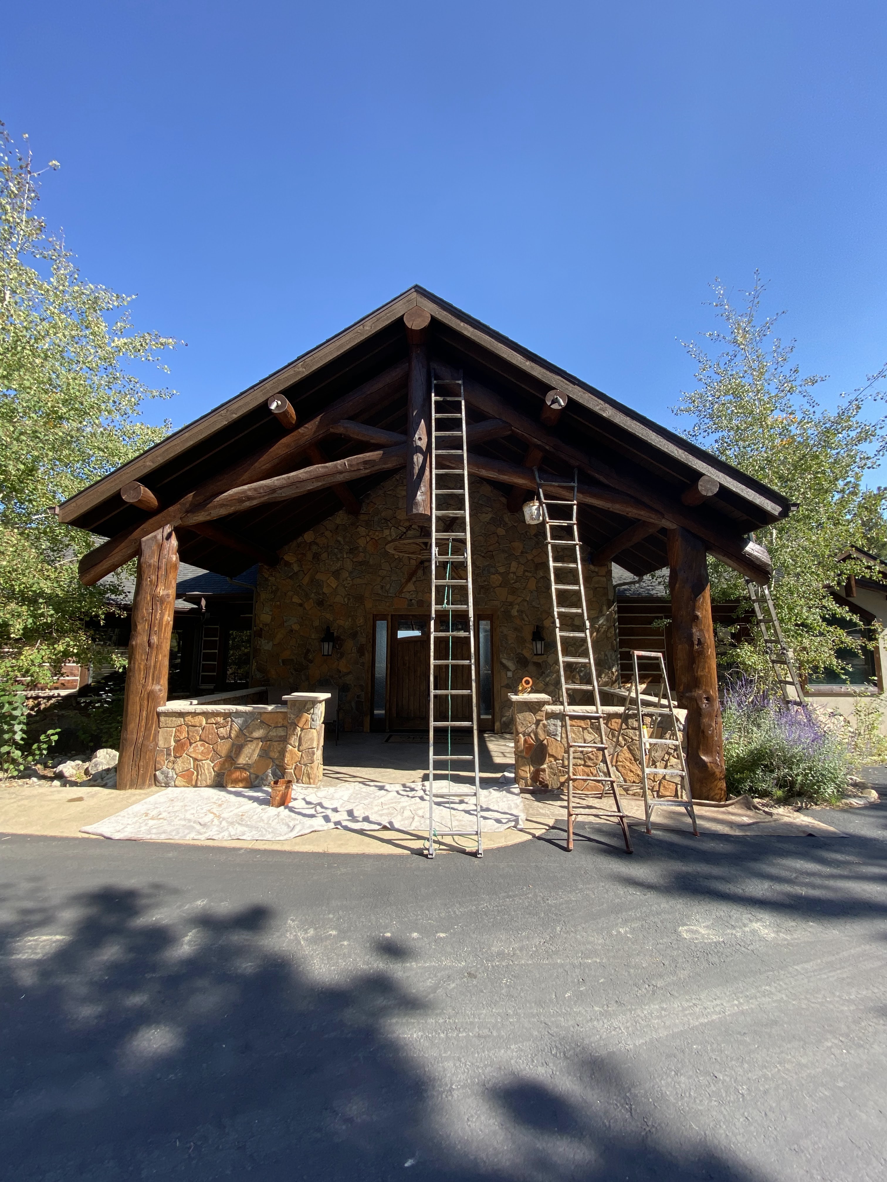 Log Home Staining & Restoration project by Mountain Man Painting in Colorado