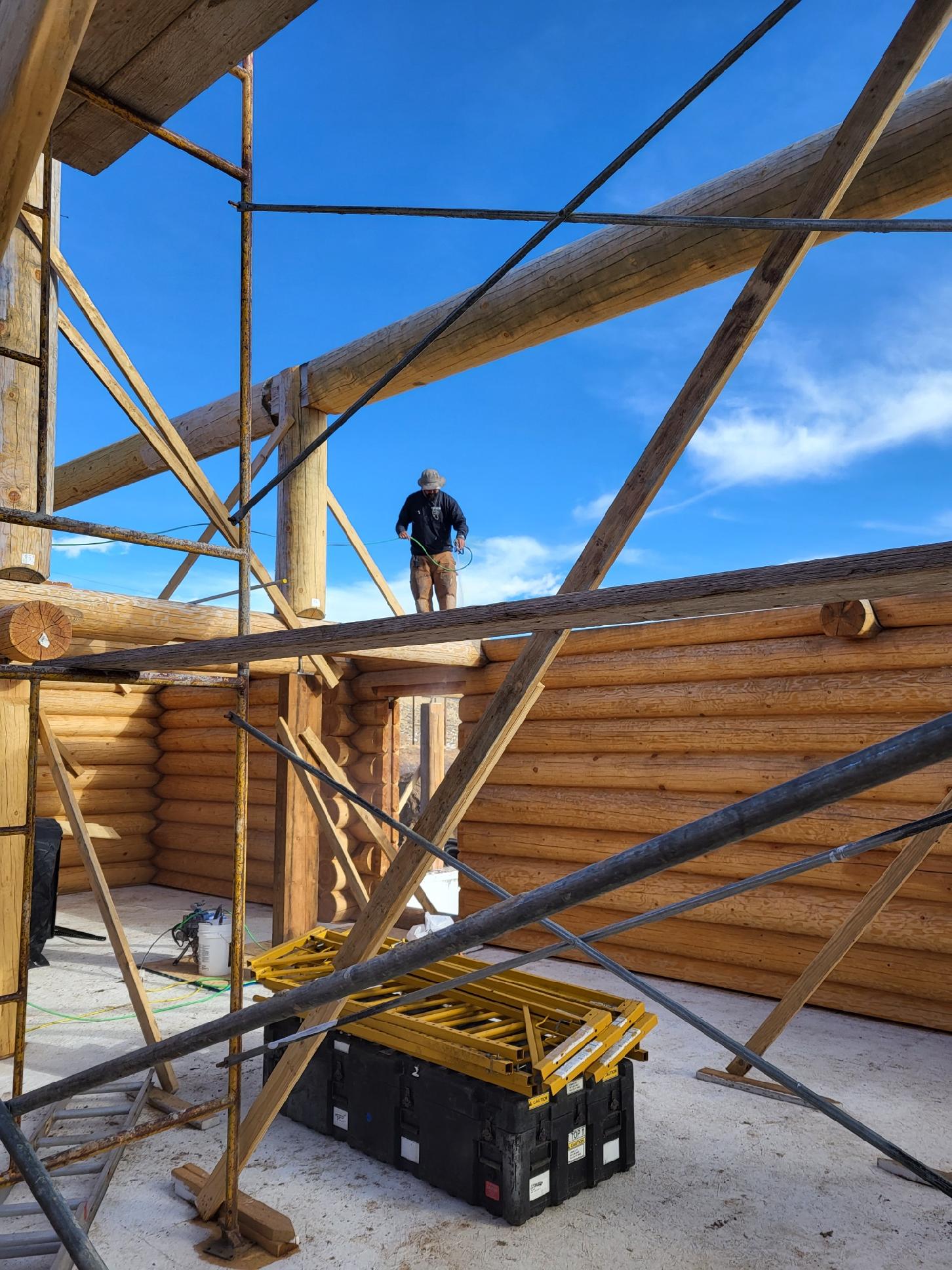 Log Home Staining & Restoration project by Mountain Man Painting in Colorado