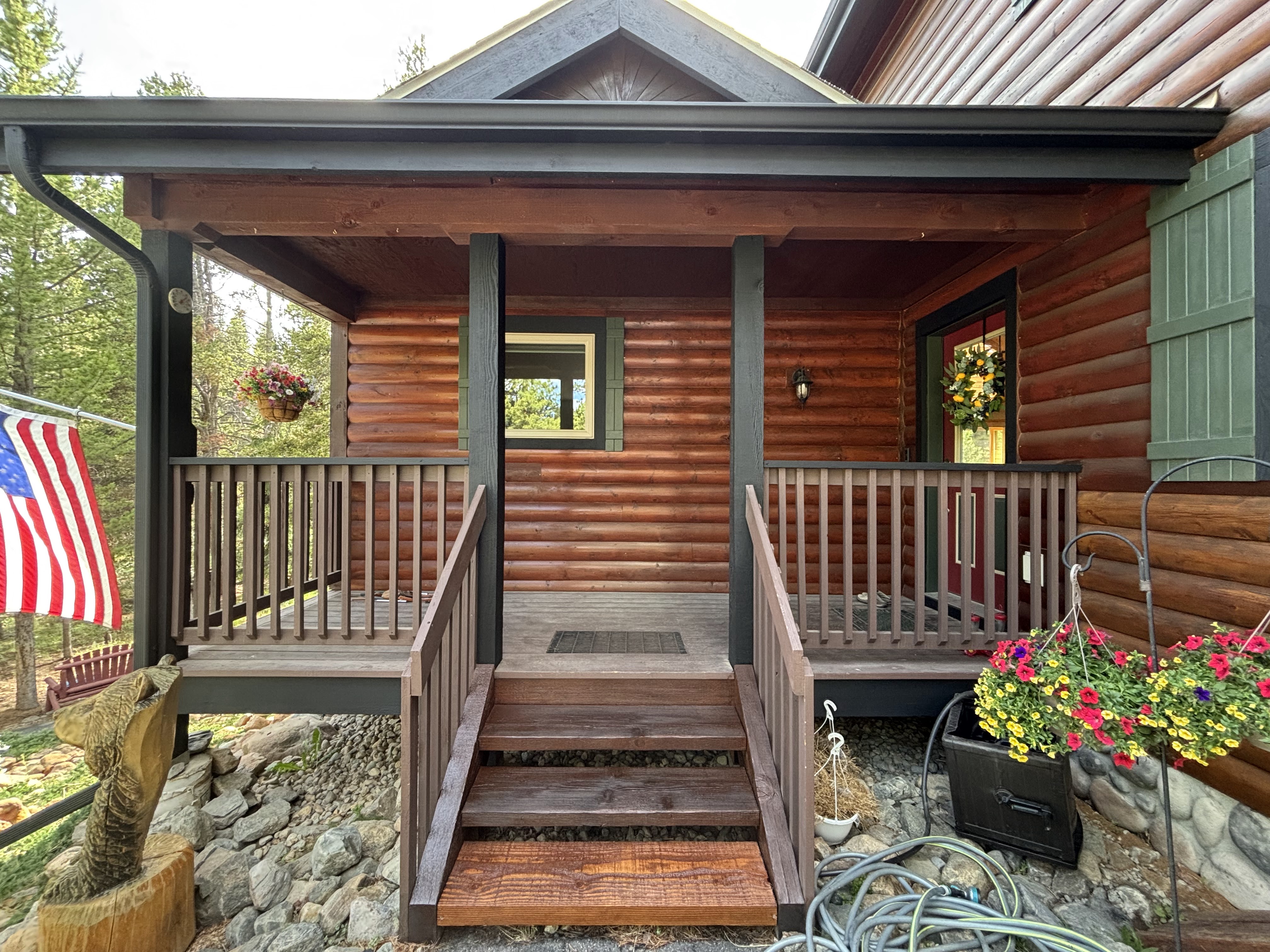 Log Home Staining & Restoration project by Mountain Man Painting in Colorado