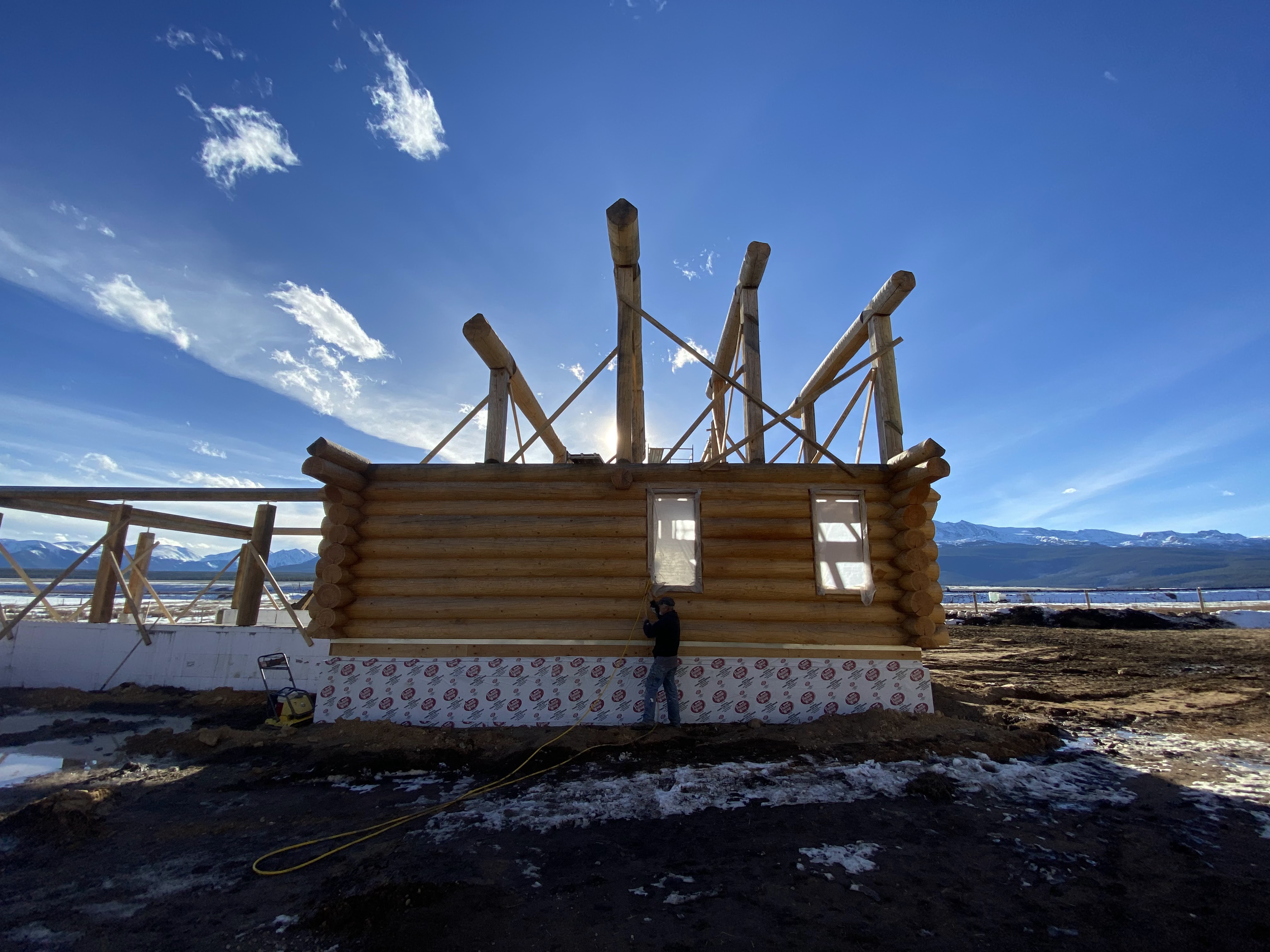 Log Home Staining & Restoration project by Mountain Man Painting in Colorado