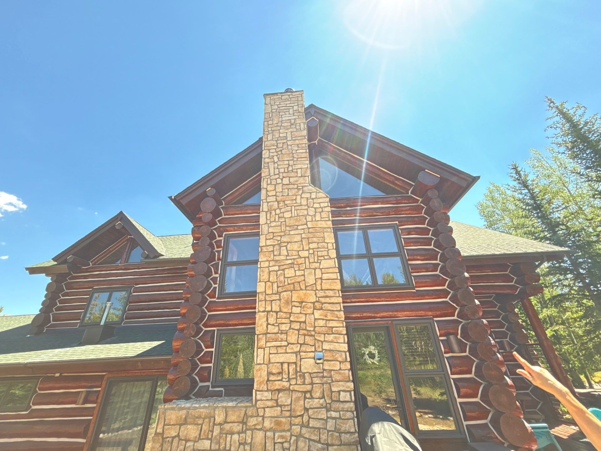 Log Home Staining & Restoration project by Mountain Man Painting in Colorado