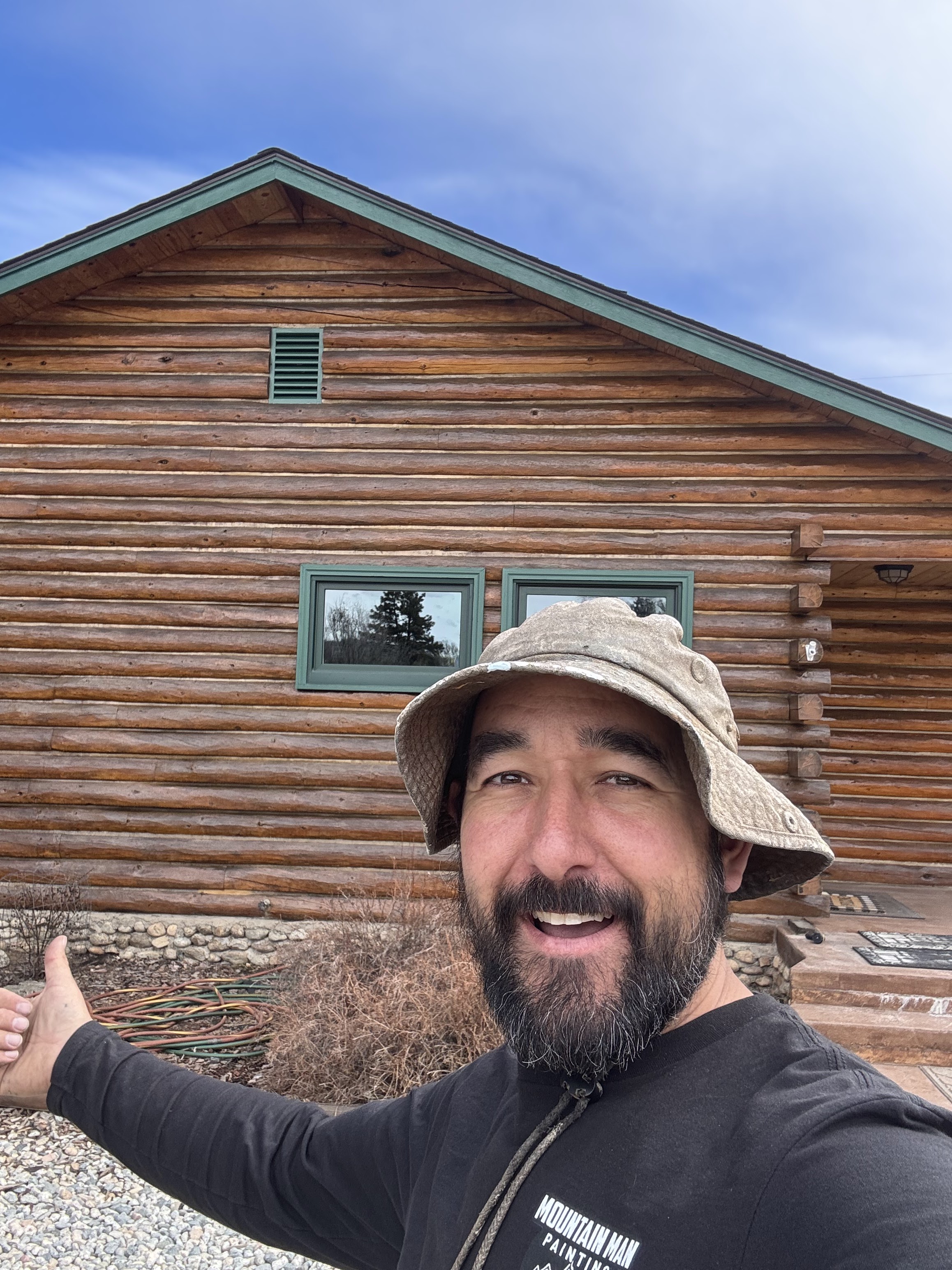 Log Home Staining & Restoration project by Mountain Man Painting in Colorado