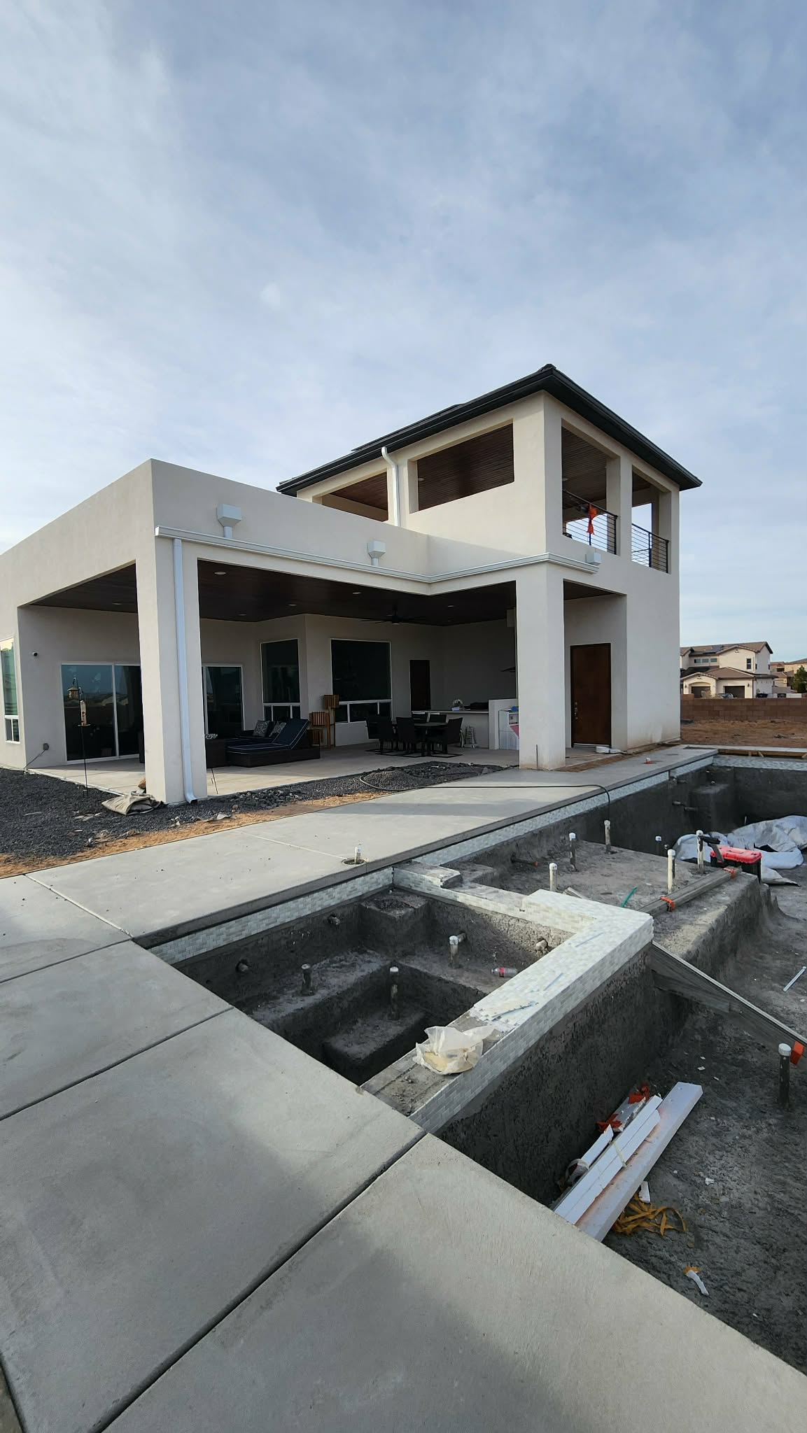 Aluminum seamless gutters installed along the edge of a roof.