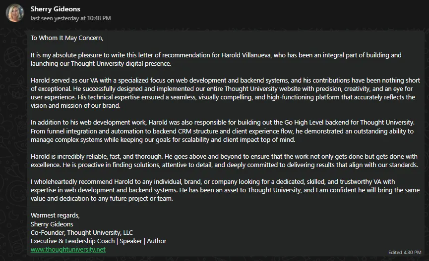 Client testimonial 1