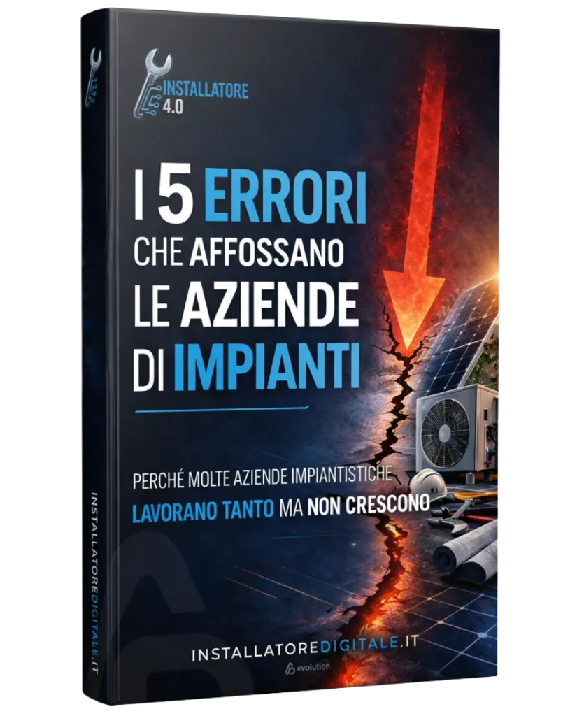 Mockup del libro 5 errori che affossano un'impresa di impianti