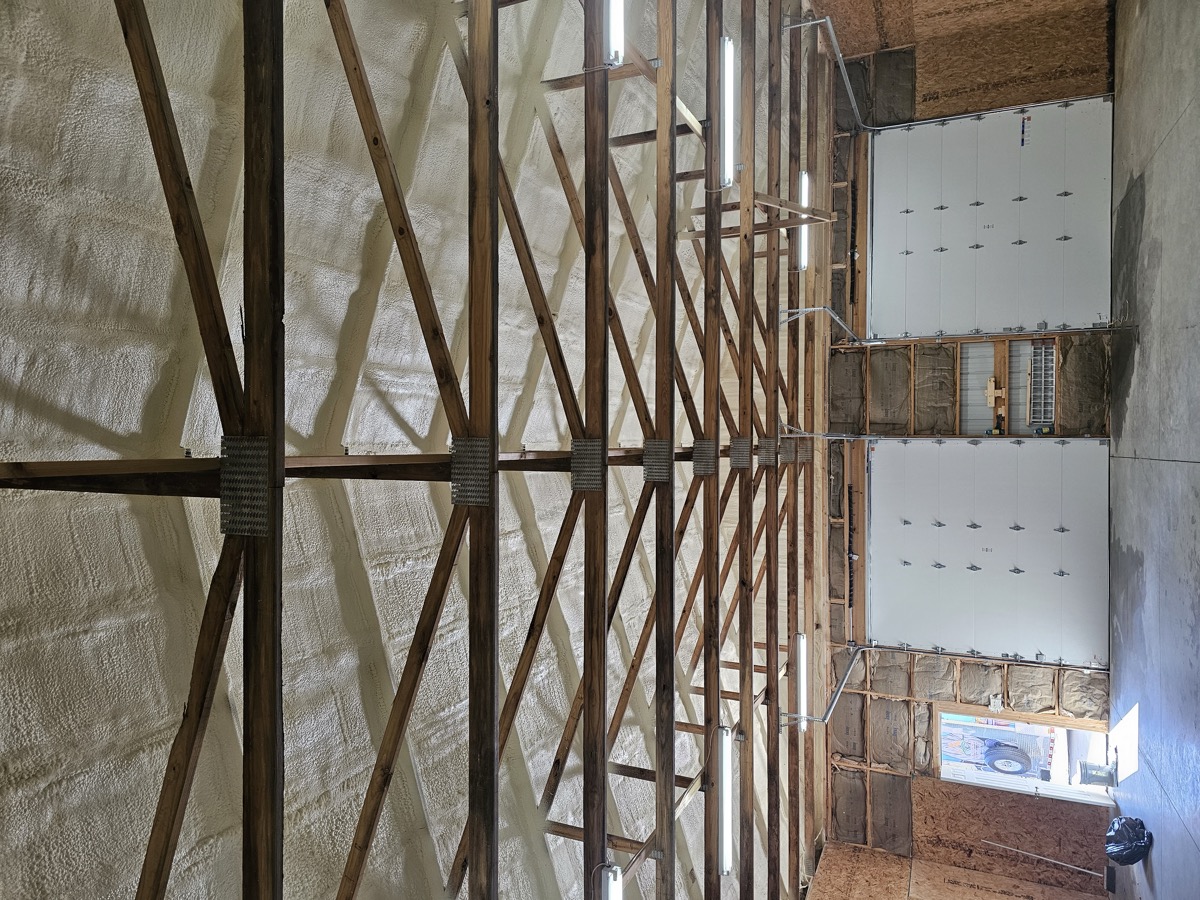 Large commercial spray foam project — full wall coverage