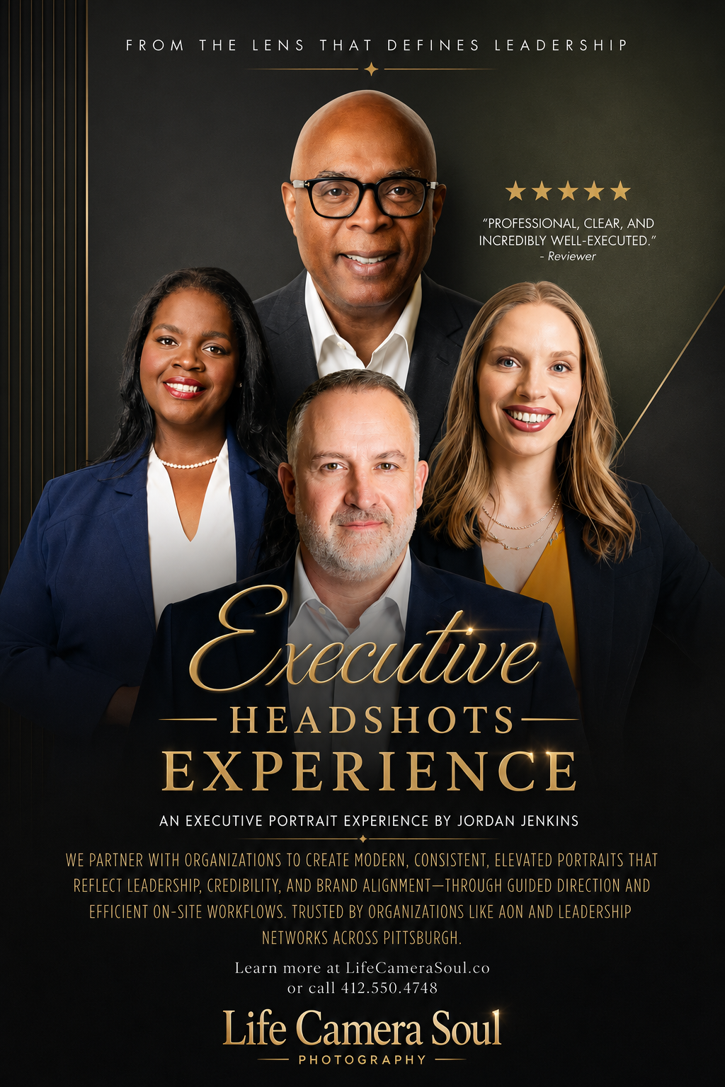 Visibility-focused executive headshots and branding photography in Pittsburgh by Life Camera Soul Photography