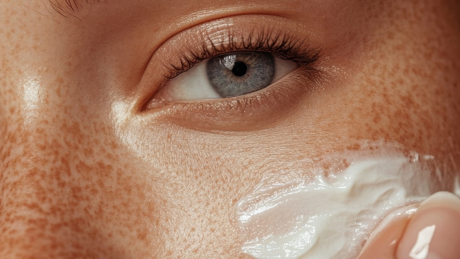 Close up natural skin texture woman using organic skincare JuJubee