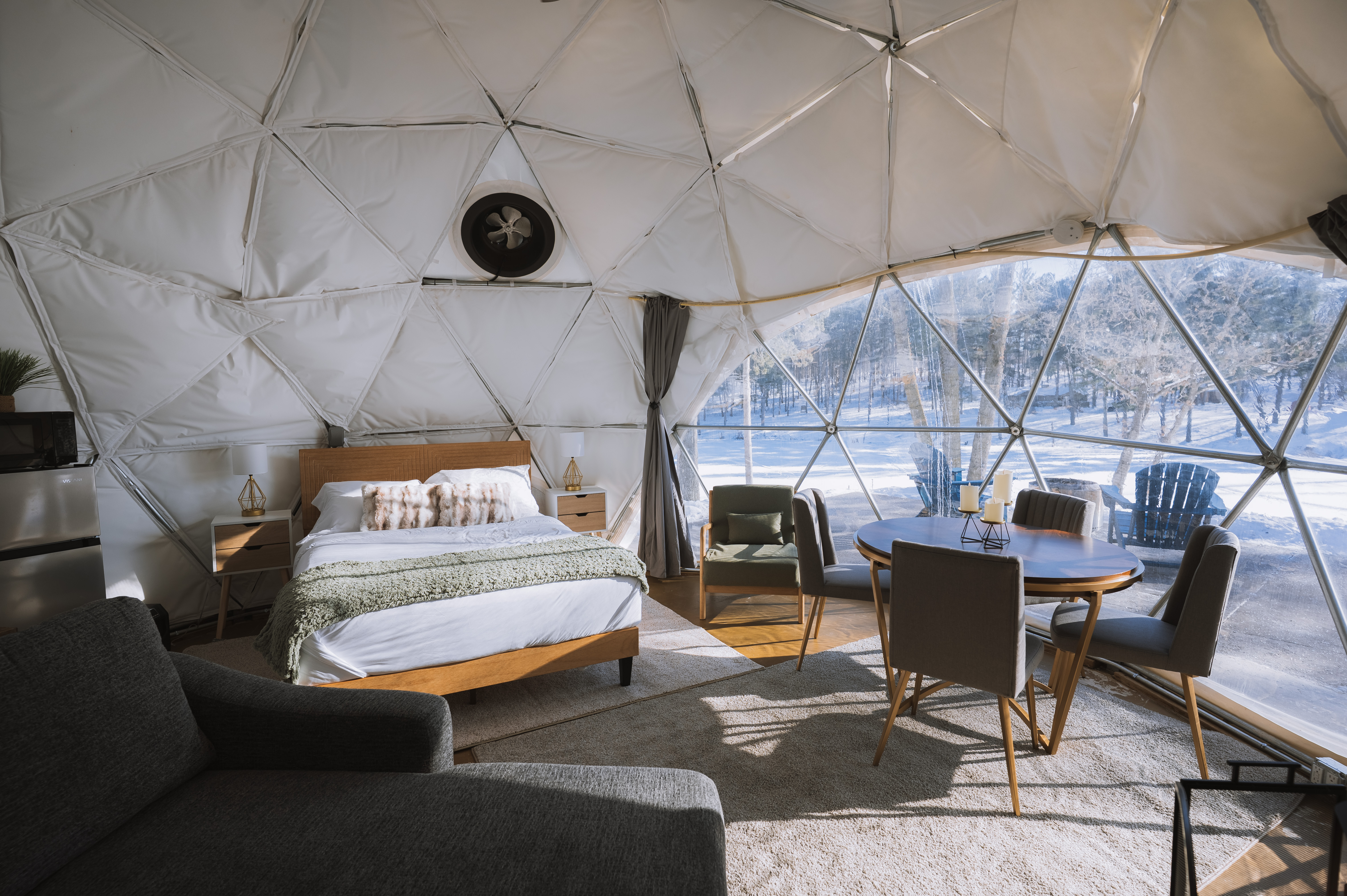 Cozy cabin interior at Big Rock Creek