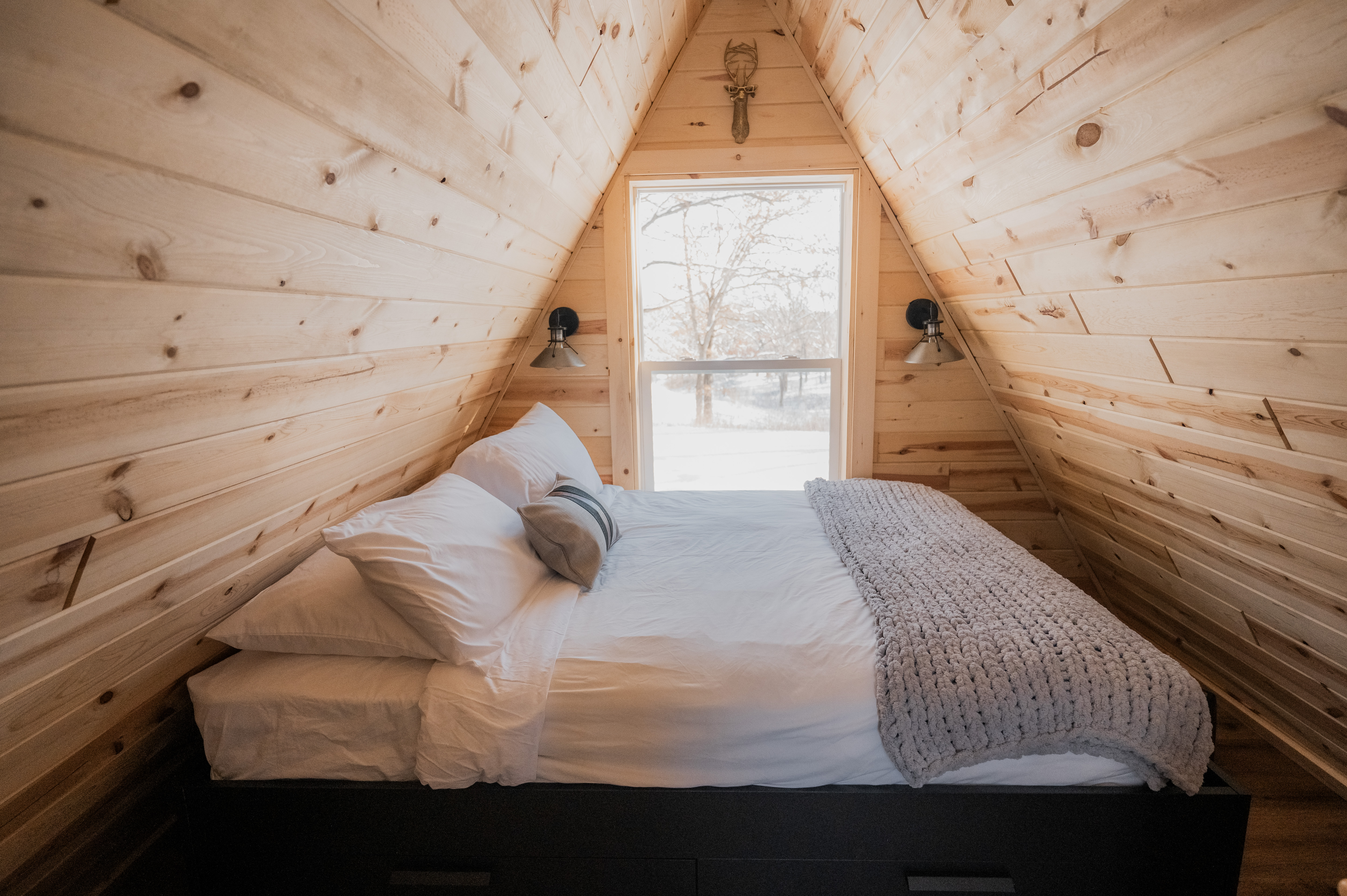 Handcrafted A-Frame interior