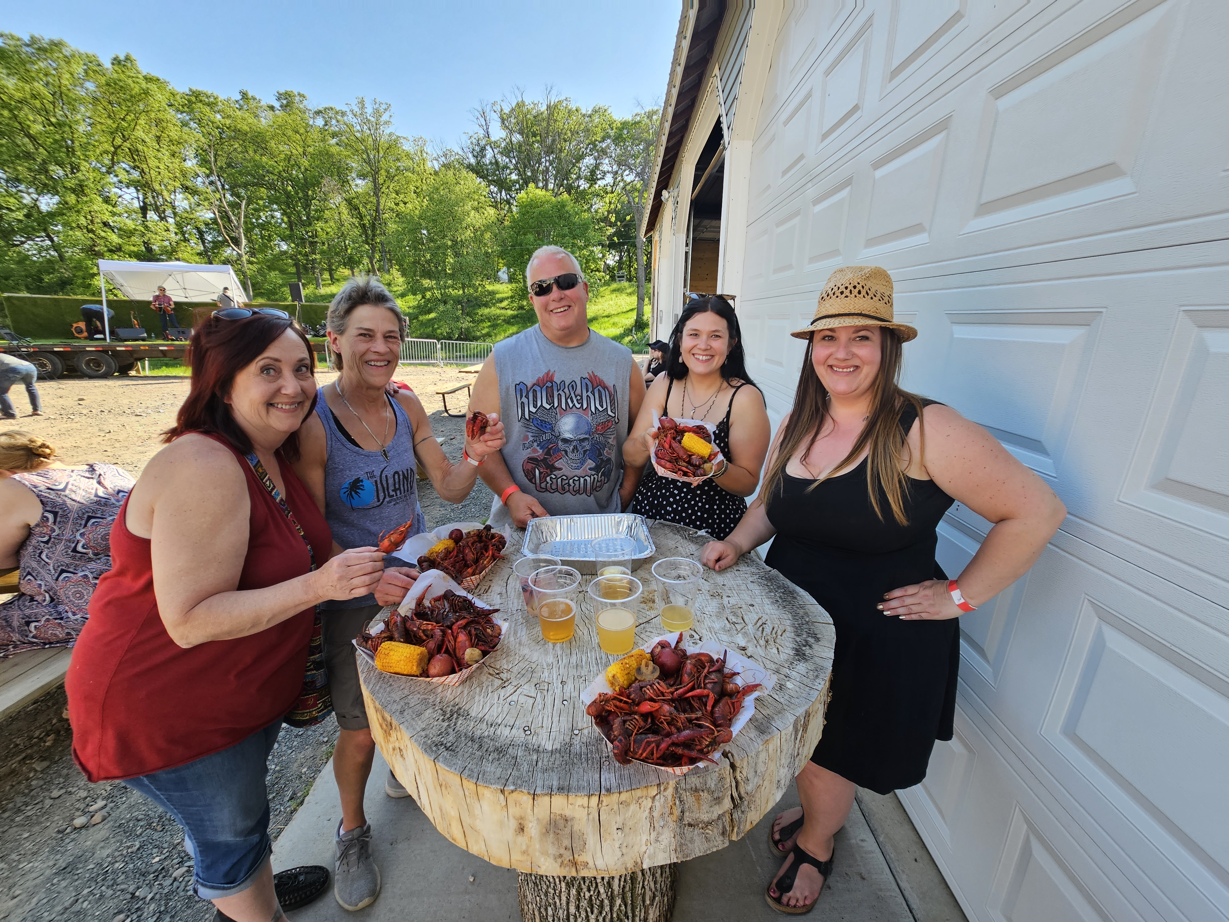 Family and friends enjoying The Boil at Big Rock Creek