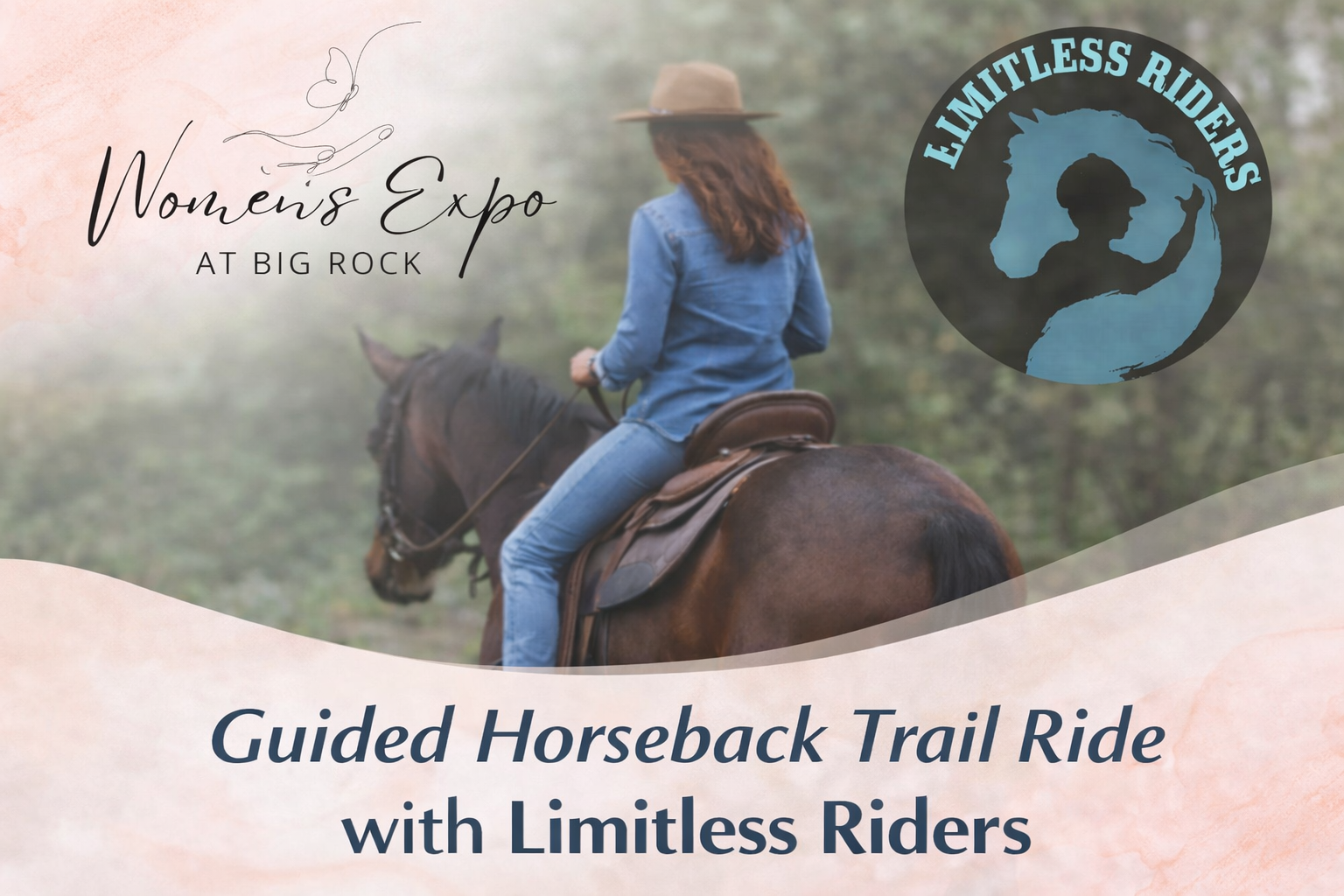 Horseback trail ride through nature