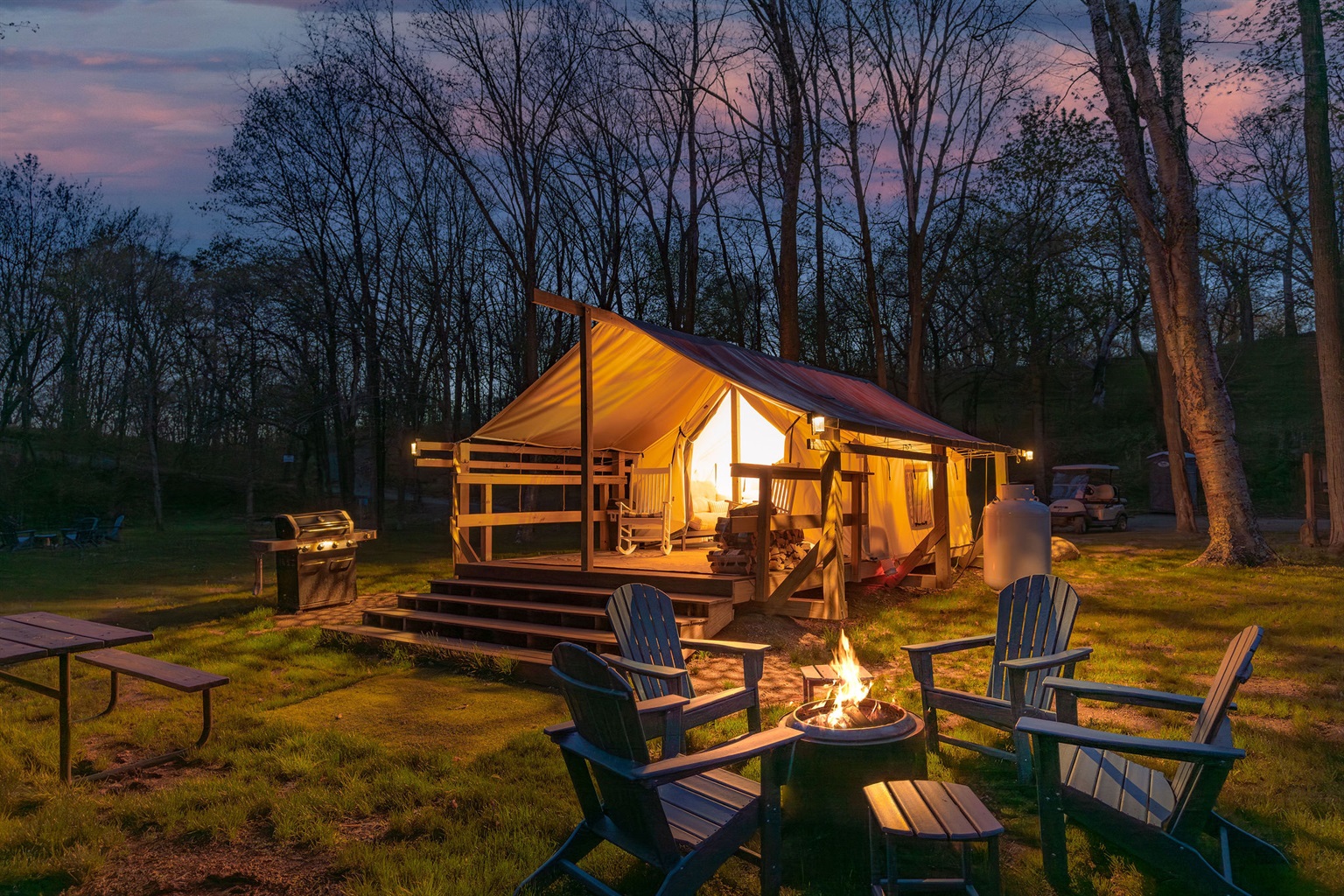 Creekside Family Tent at Big Rock Creek — creekside setting
