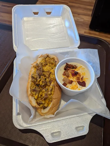 A loaded hot dog from Toby's