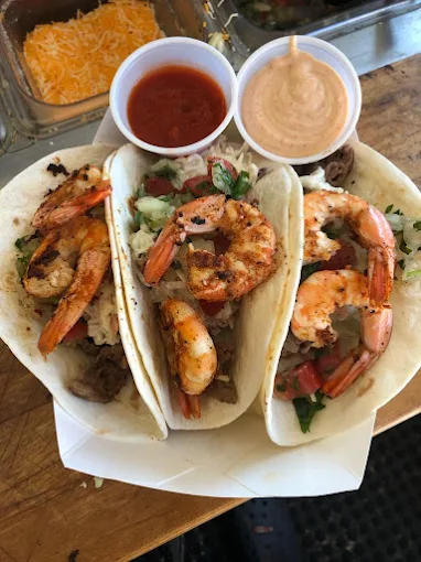 Shrimp tacos from Toby's Dog House