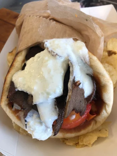 Perfectly made gyro on a pita wrap