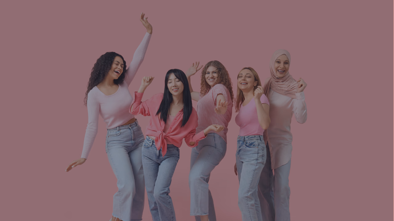 Happy groups of friends